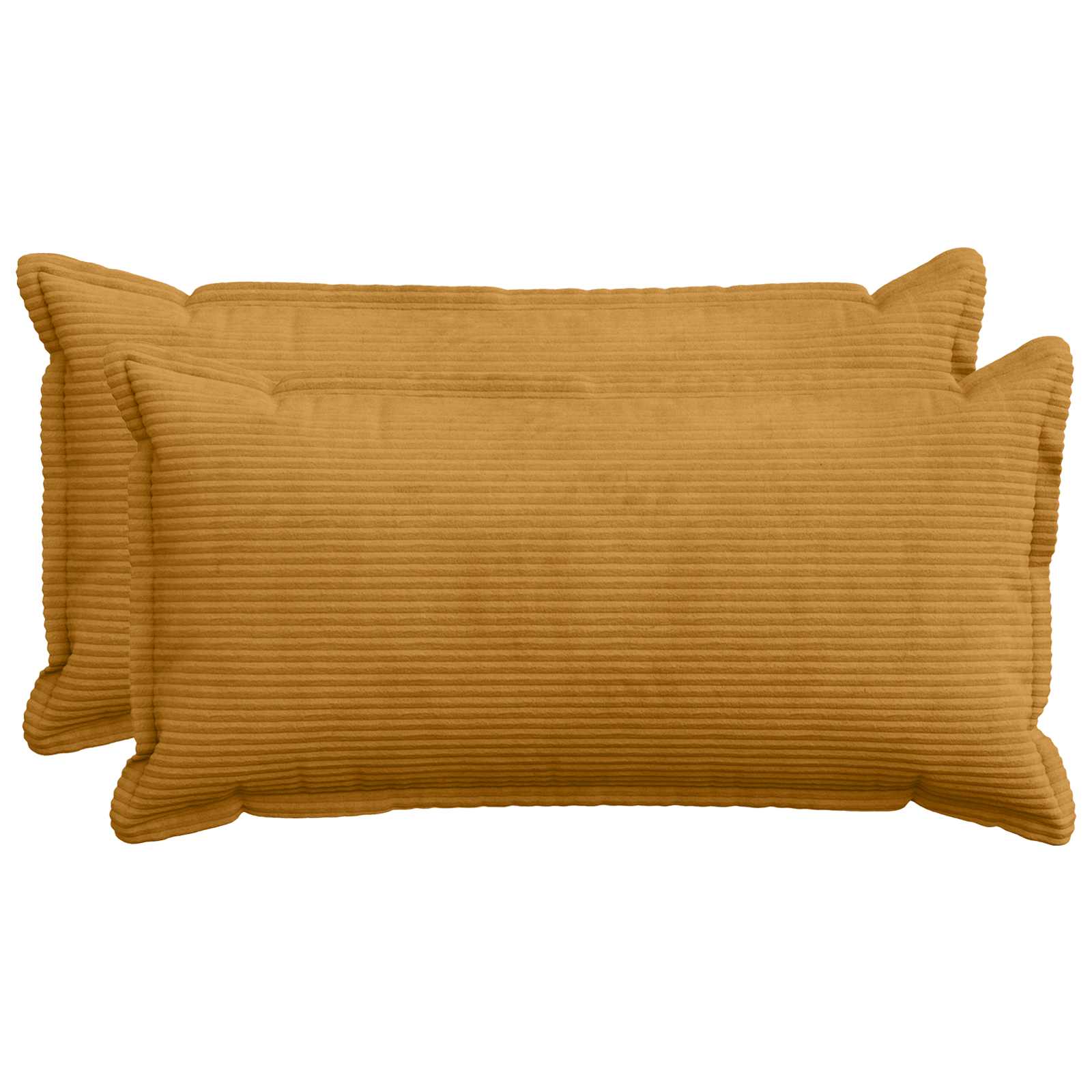 Kussensloop 2 st HOUTEN Geel 40 x 70 cm corduroy image 1