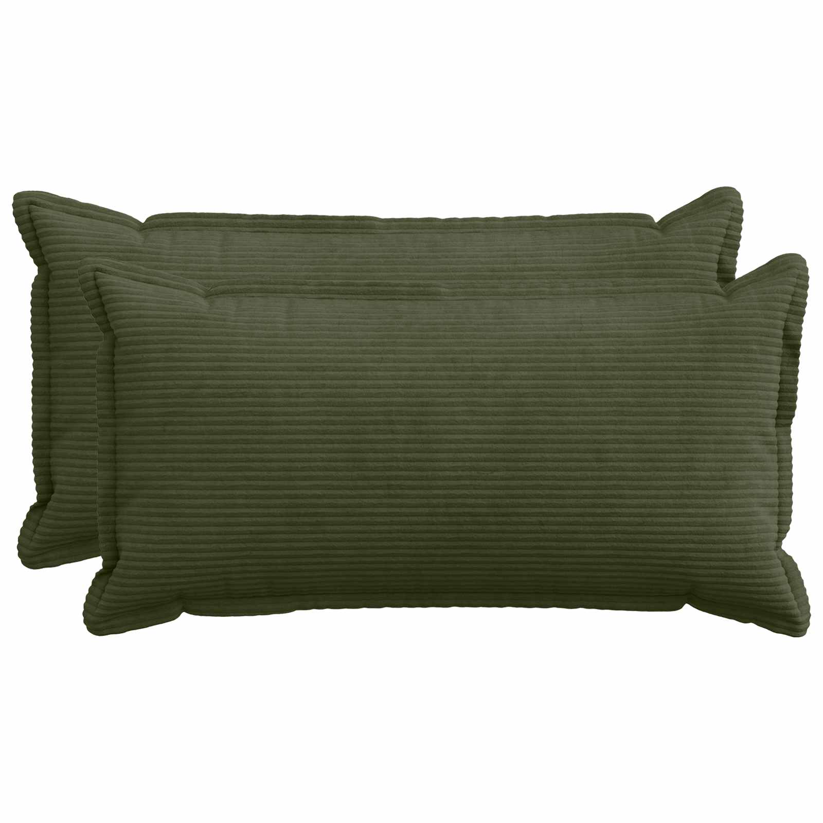Kussensloop 2 st HOUTEN Groen 40 x 70 cm corduroy image 1