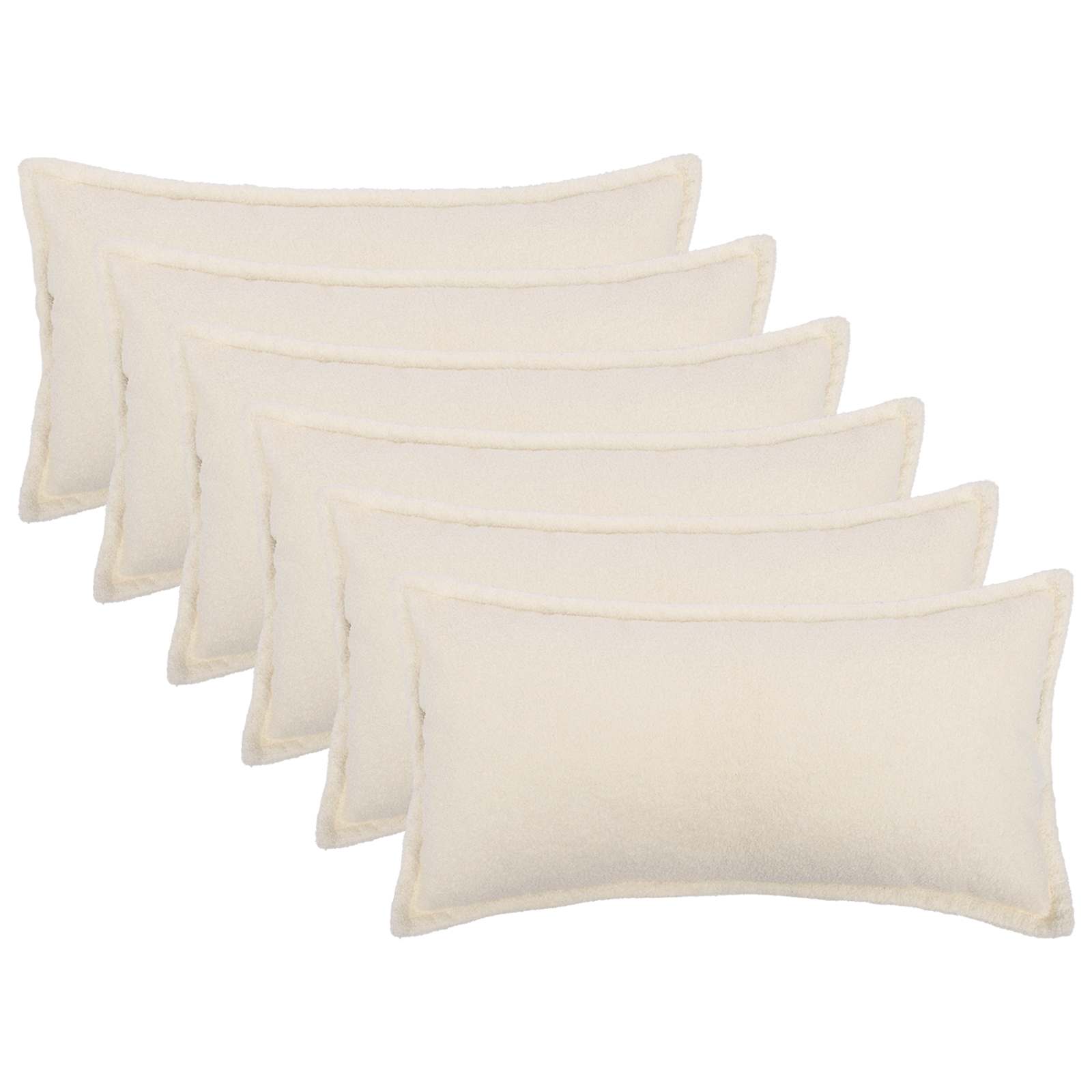 Kussensloop 6 pcs HOUTEN Crèmekleurig 40 x 70 cm Bouclé image 1