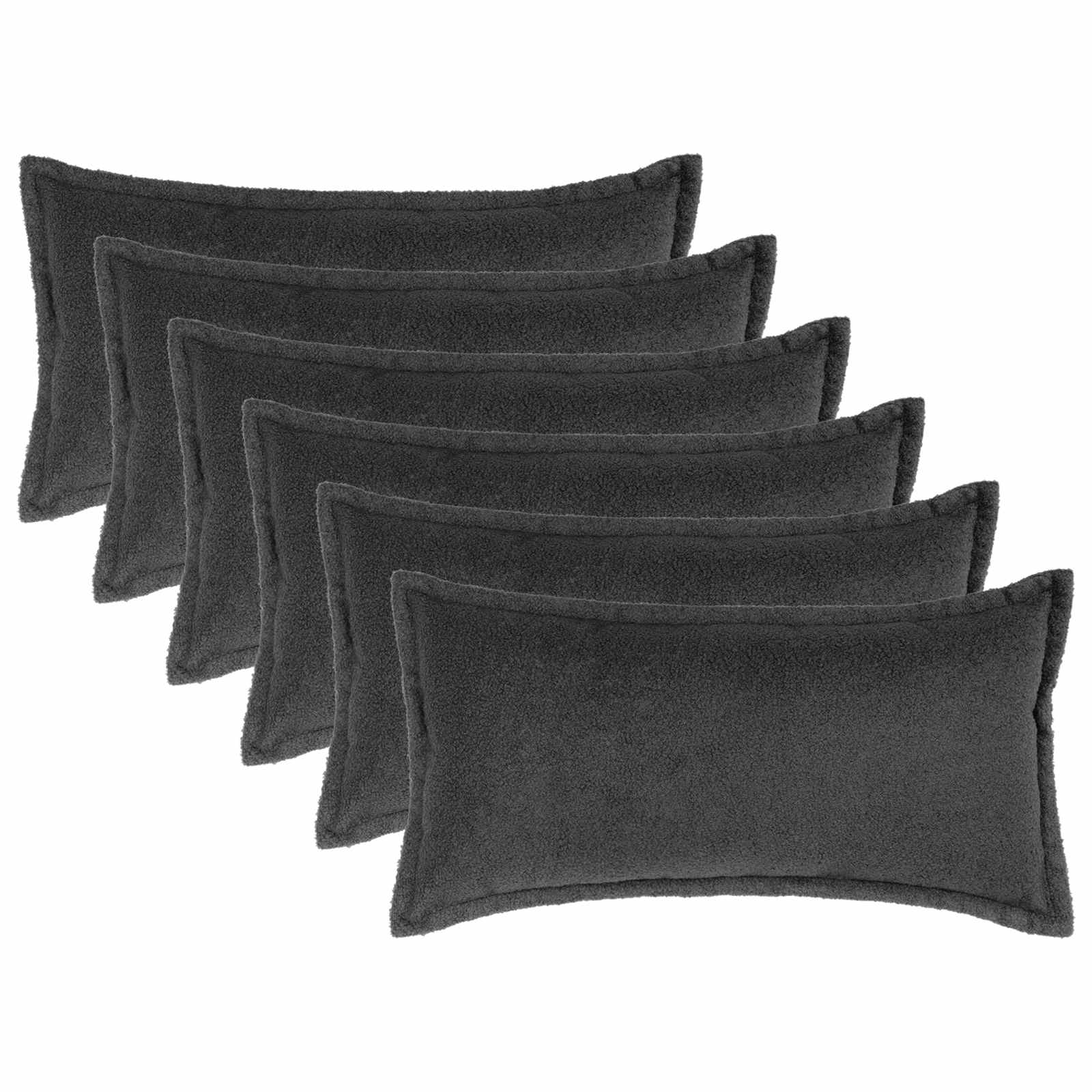 Kussensloop 6 pcs HOUTEN Donkergrijs 40 x 70 cm Bouclé image 1