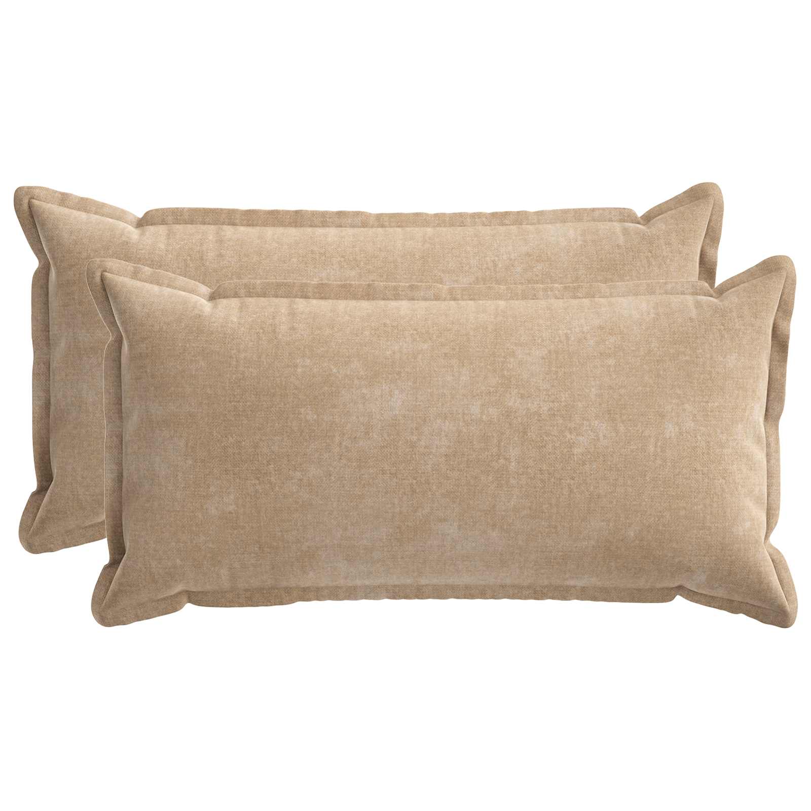 Kussensloop 2 st HOUTEN Taupe 40 x 70 cm Chenille Stof image 2