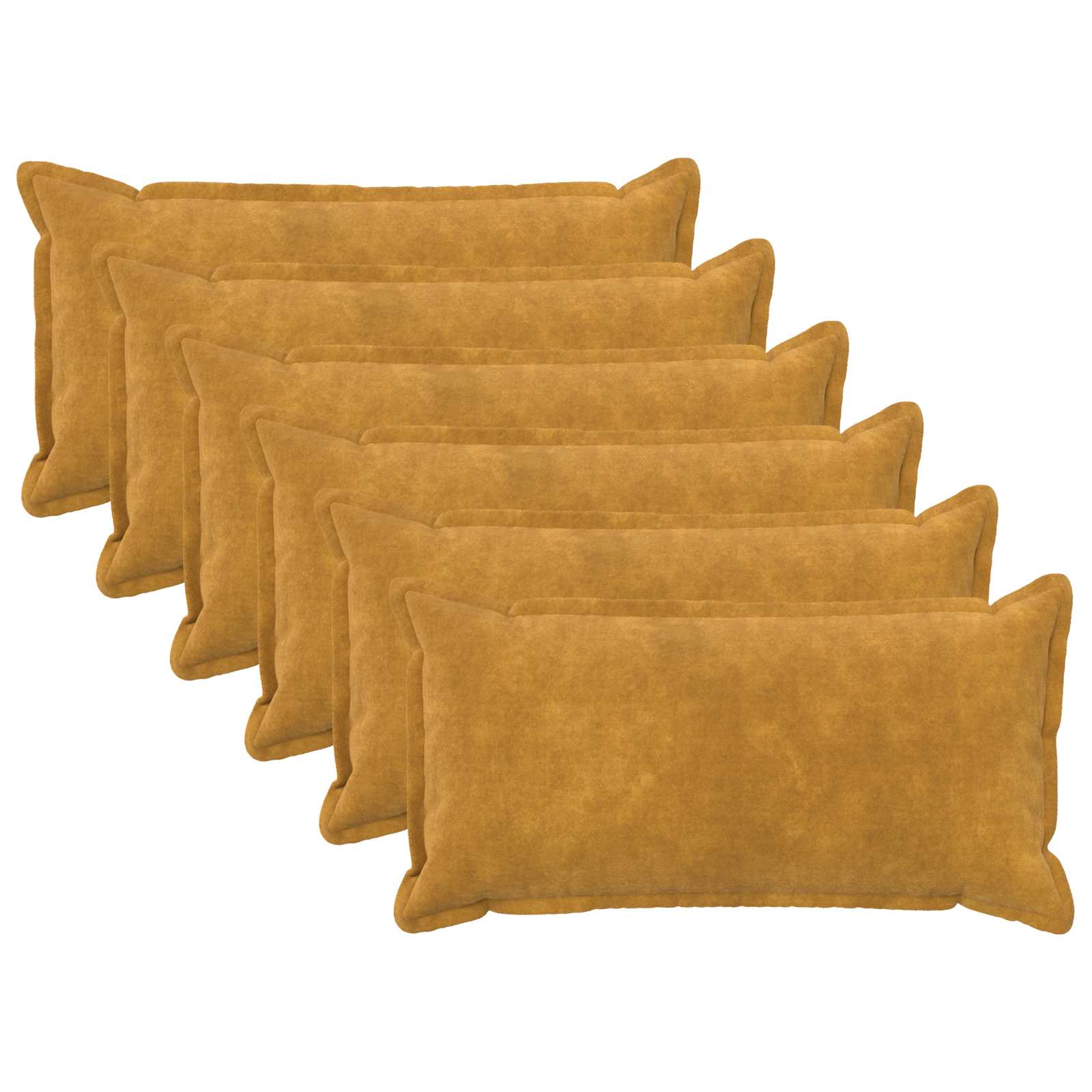 Kussensloop 6 pcs HOUTEN Geel 40 x 70 cm Microfiber Fleece image 1