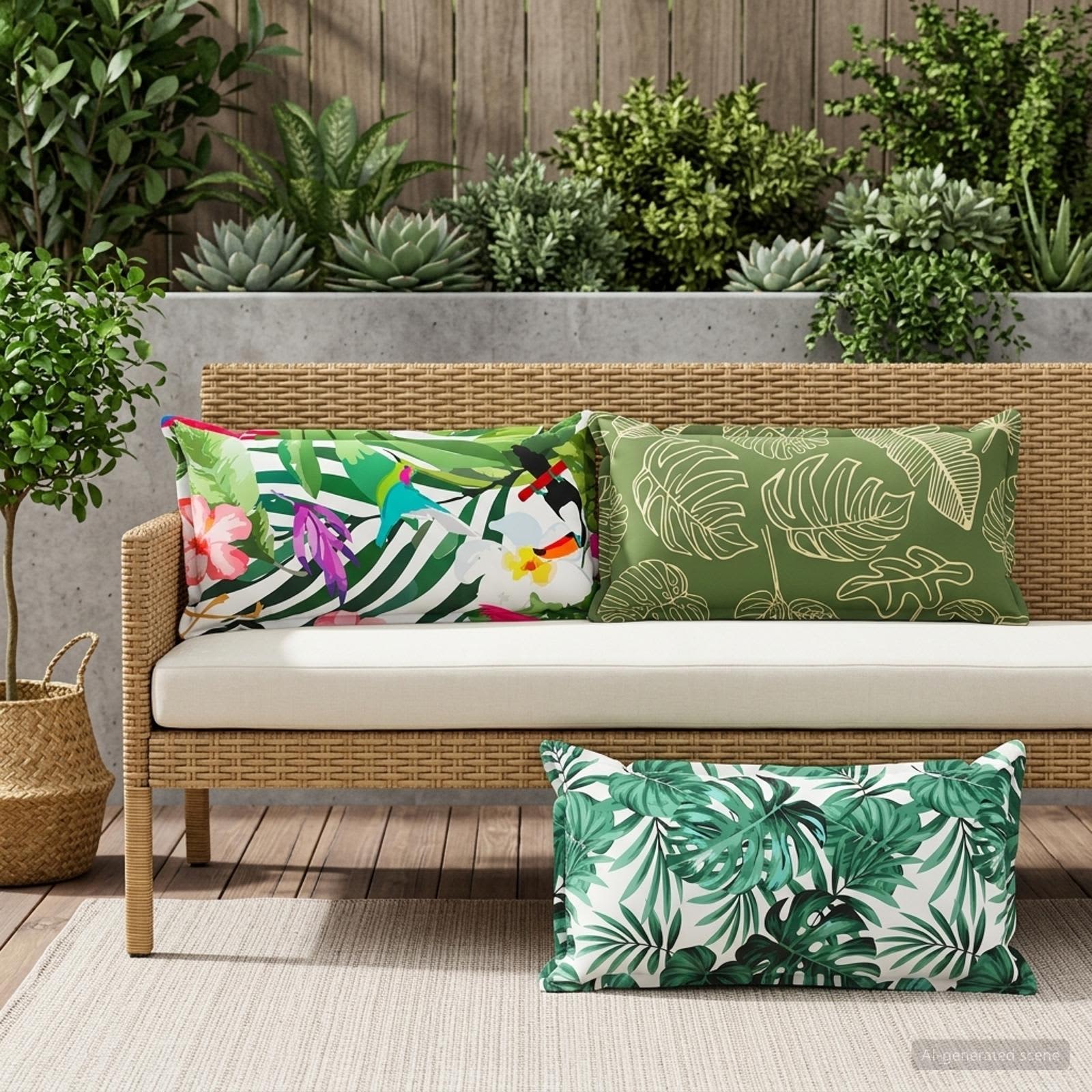 vidaXL Kussensloop 2 st HOUTEN Bladontwerp 40 x 80 cm Polyester