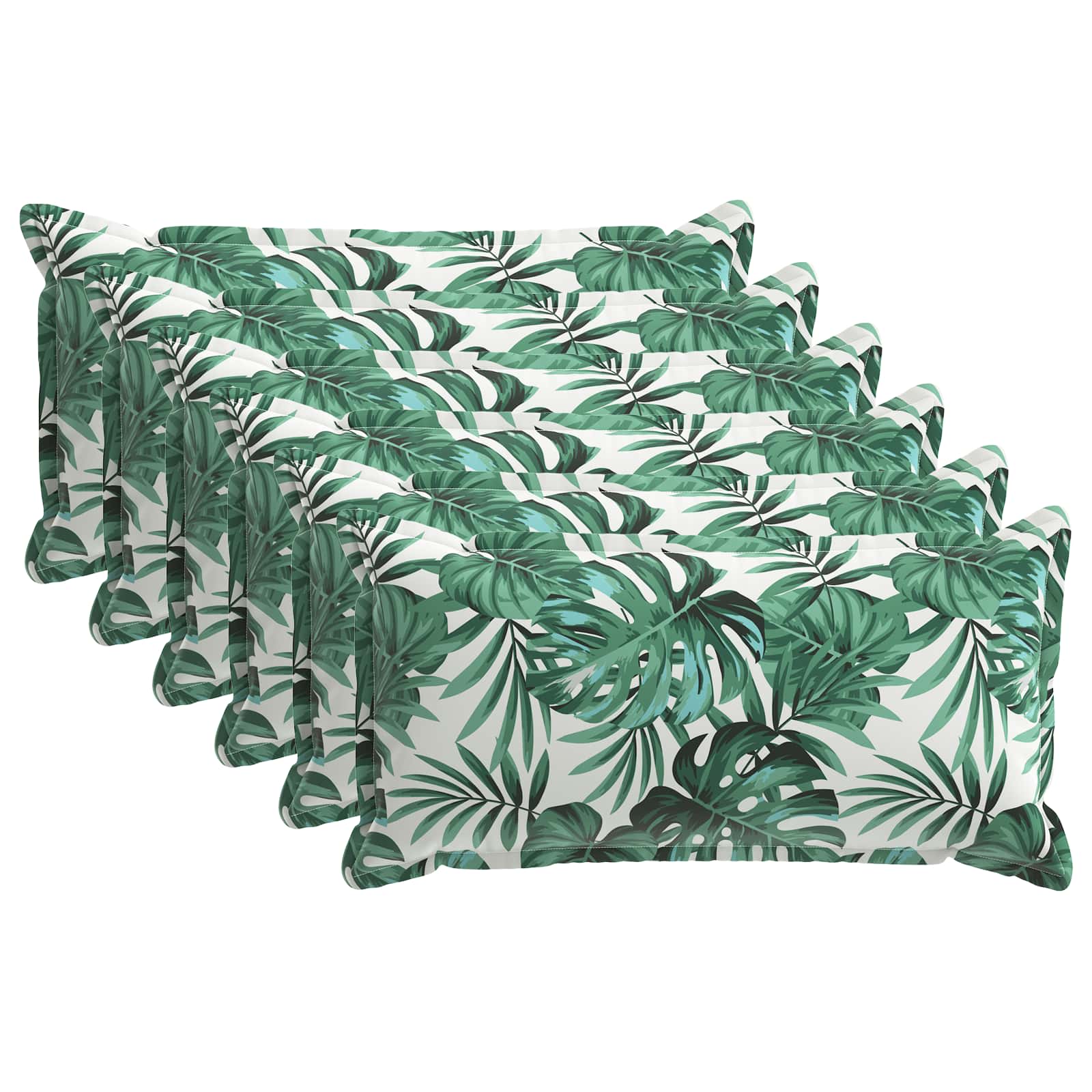 Kussensloop 6 st HOUTEN Bladpatroon 40 x 70 cm Polyester image 1