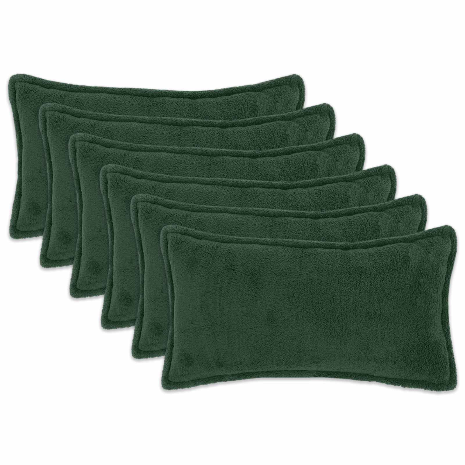 Prevleka za blazino 6 kos HOUTEN Temno zelena 40 x 70 cm Bouclé