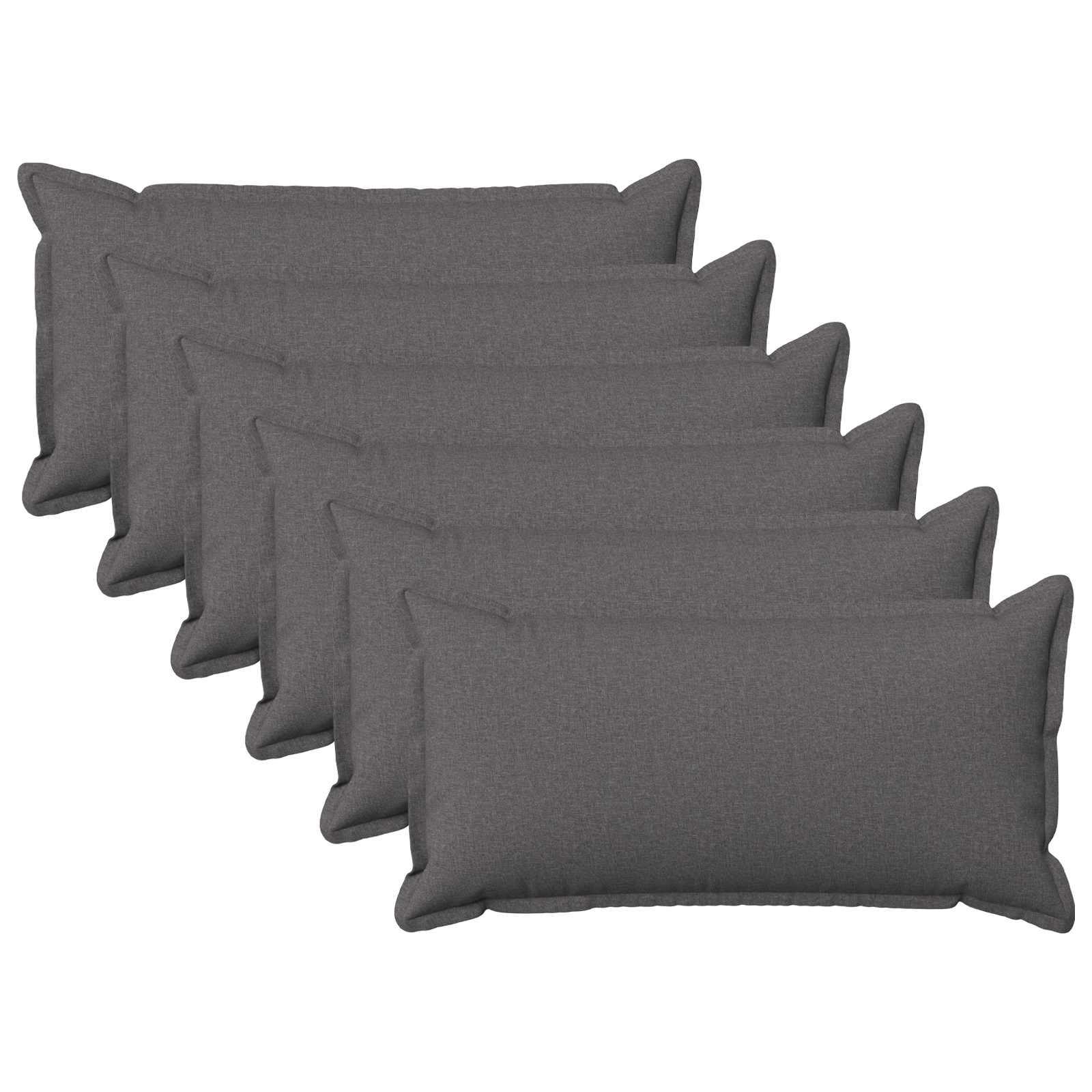 Kussensloop 6 pcs HOUTEN Lichtgrijs 40 x 80 cm Faux Linnen image 1