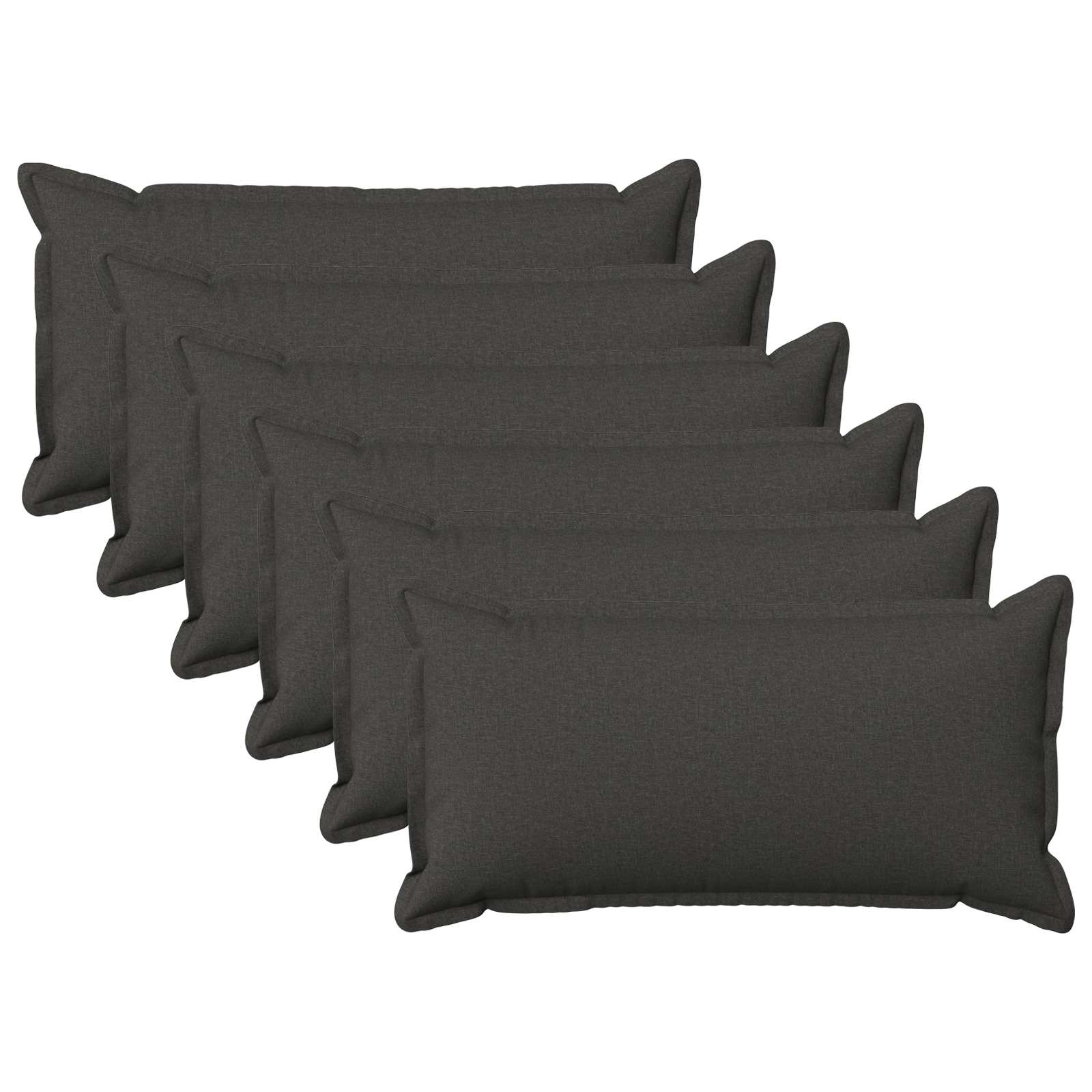 Kussensloop 6 pcs HOUTEN Donkergrijs 40 x 80 cm Faux Linnen image 1