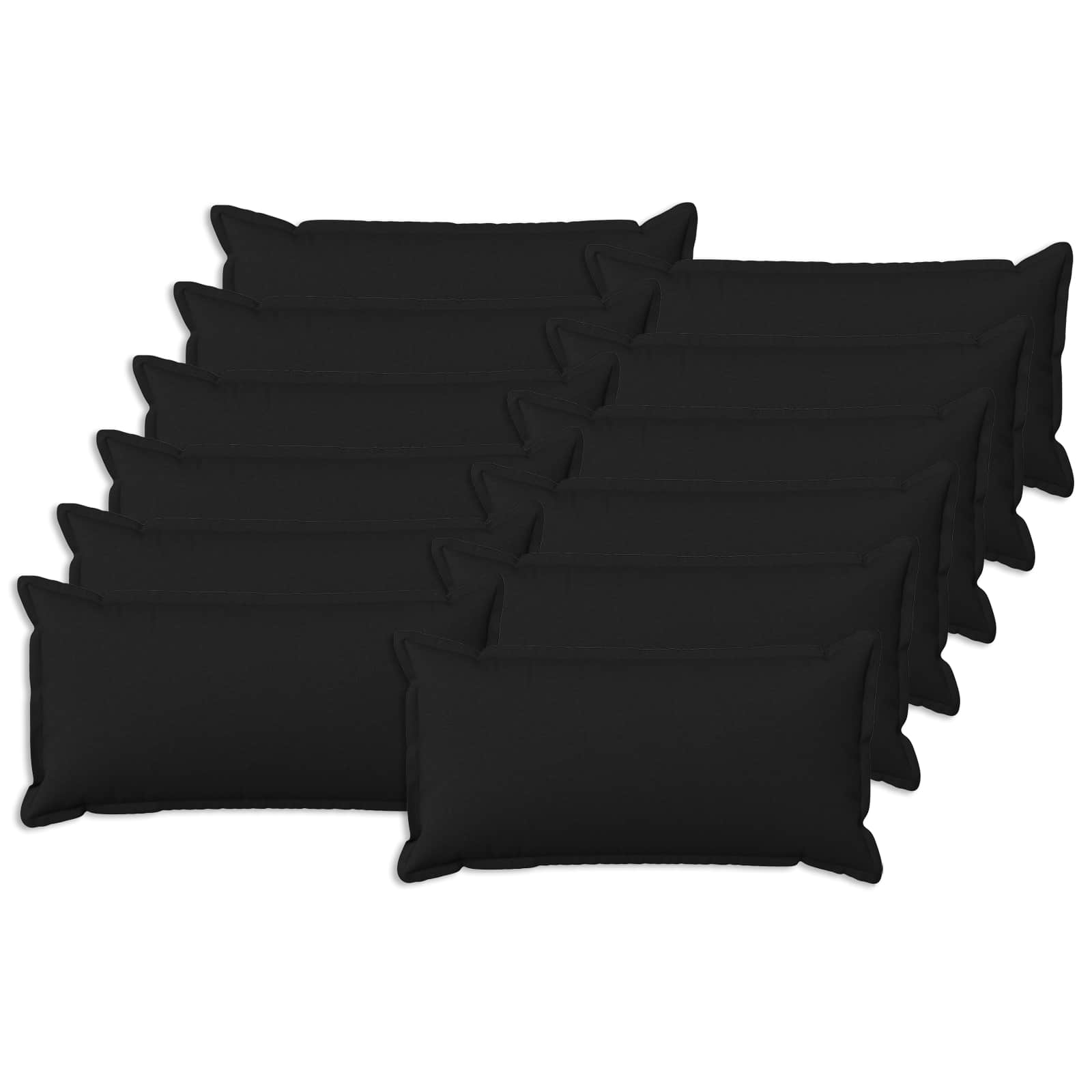 Kussensloop 12 pcs HOUTEN Zwart 40 x 80 cm Faux Linnen image 1