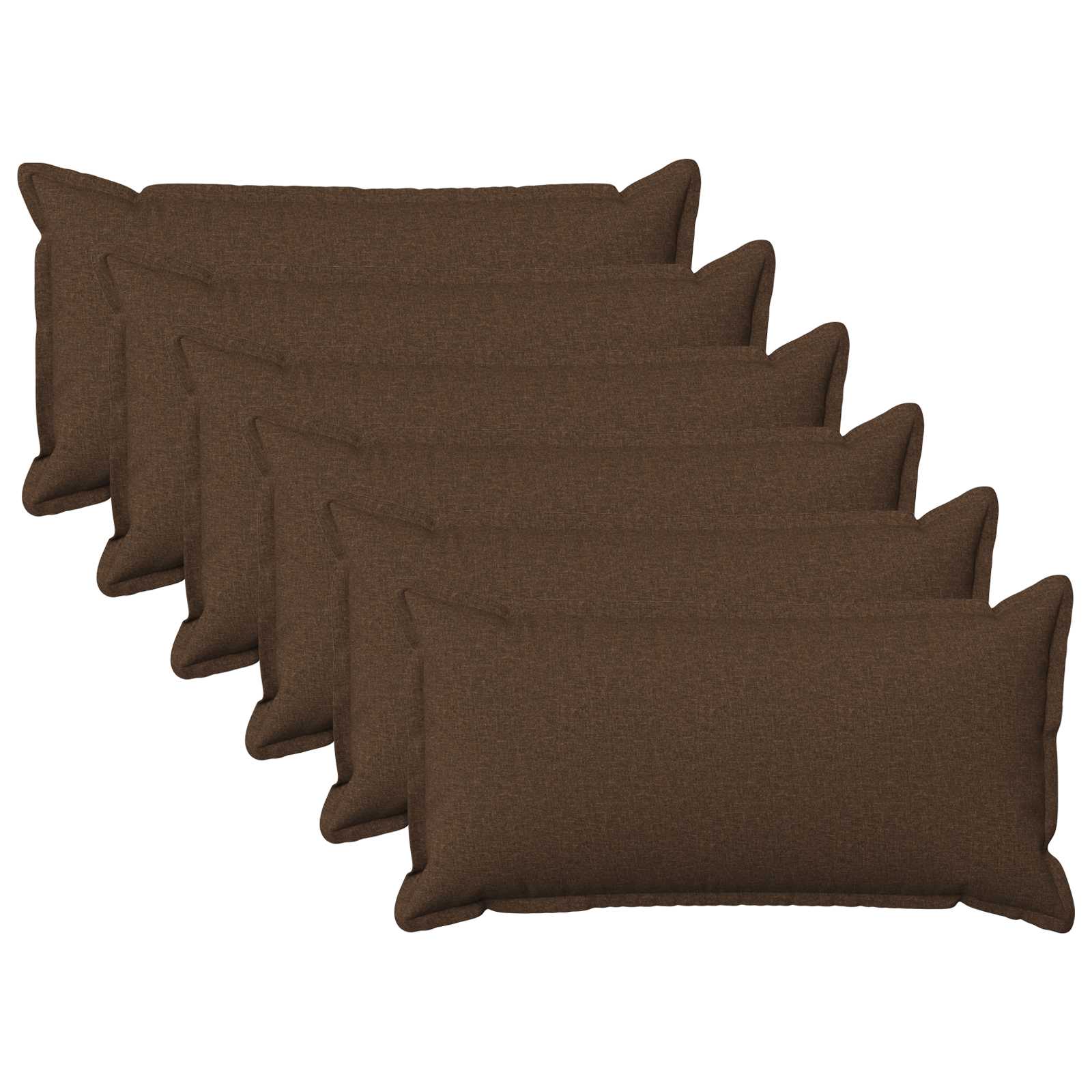 Kussensloop 6 pcs HOUTEN Bruin 40 x 80 cm Faux Linnen image 1