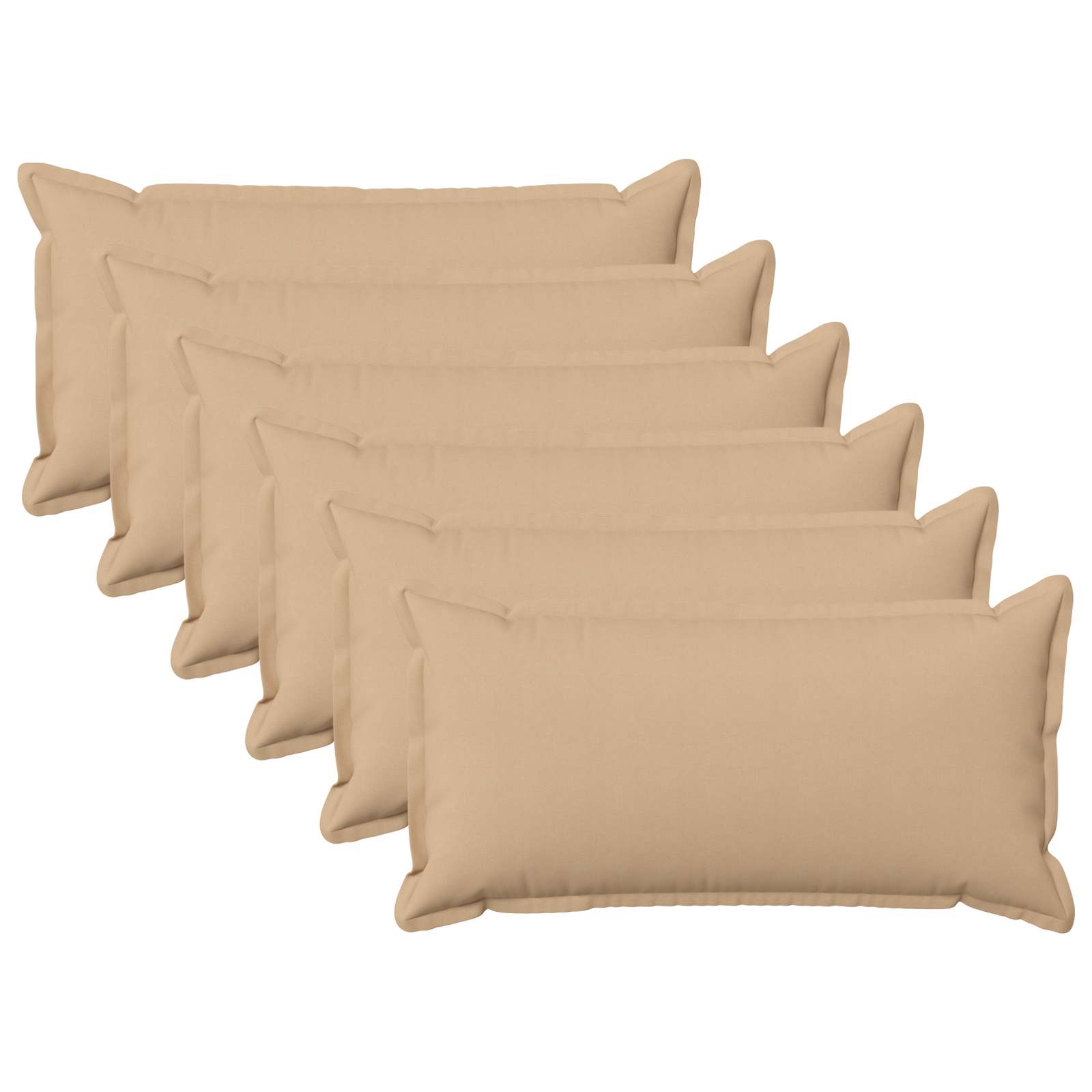 Kussensloop 6 pcs HOUTEN Crèmekleurig 40 x 80 cm Faux Linnen image 1