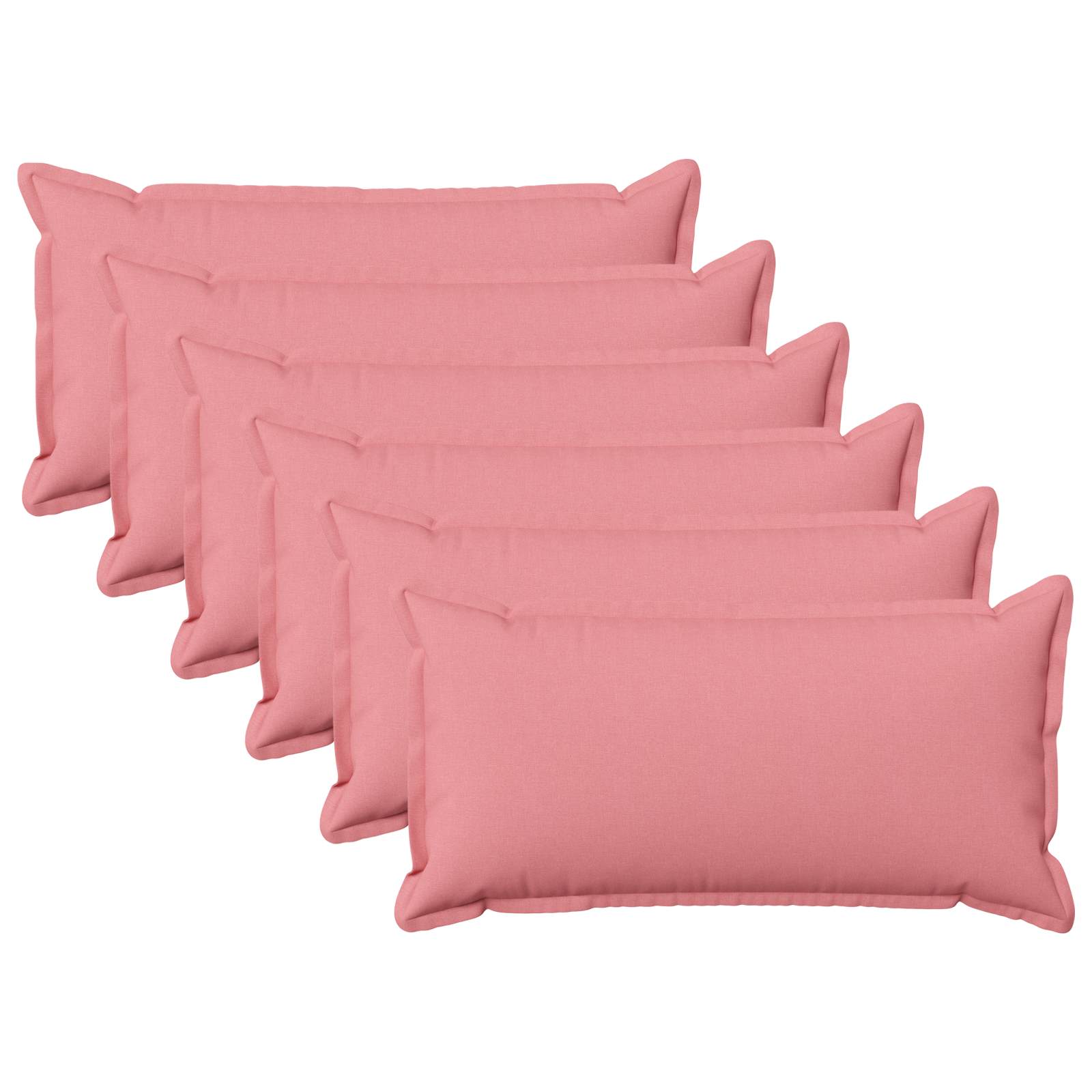 Kussensloop 6 pcs HOUTEN Roze 40 x 80 cm Faux Linnen image 1