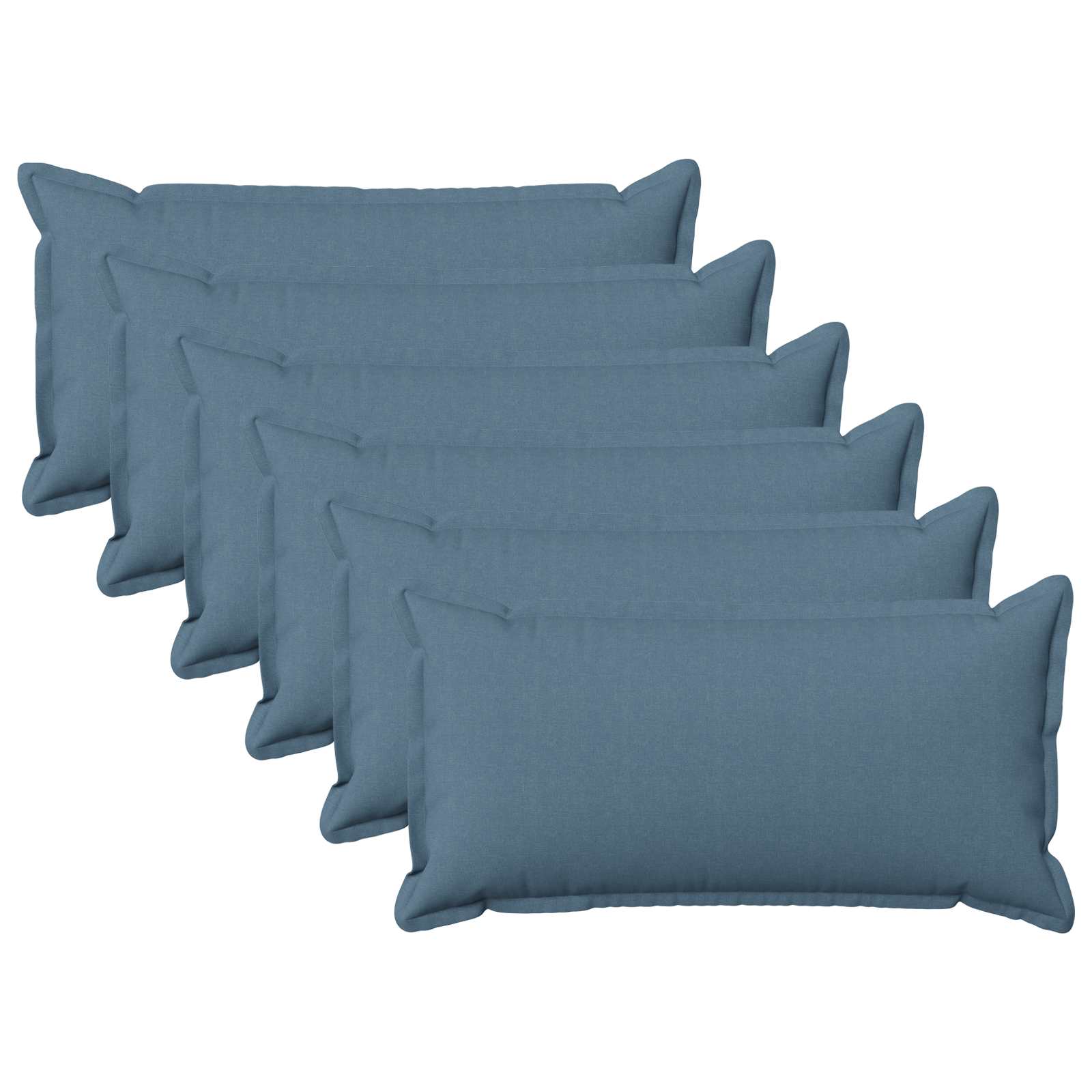 Kussensloop 6 pcs HOUTEN Jeans Blauw 40 x 80 cm Faux Linnen image 1