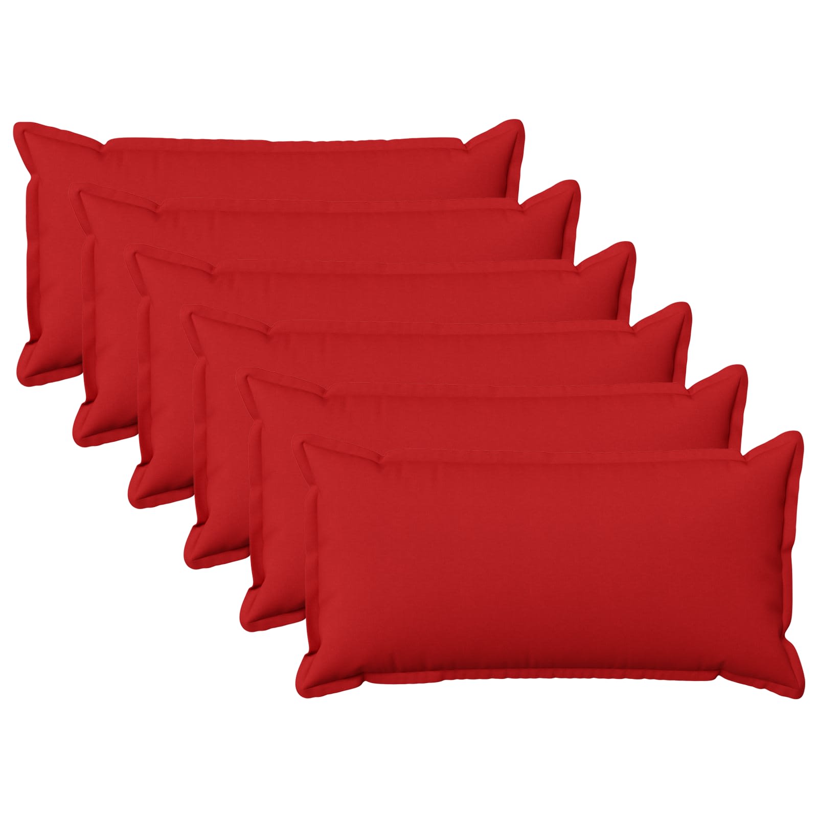 Kussensloop 6 pcs HOUTEN Rood 40 x 80 cm Faux Linnen image 1
