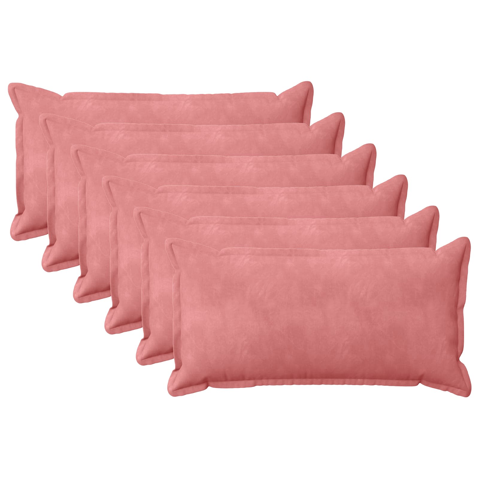 Kussensloop 6 pcs HOUTEN Roze 40 x 80 cm Fluweel image 1