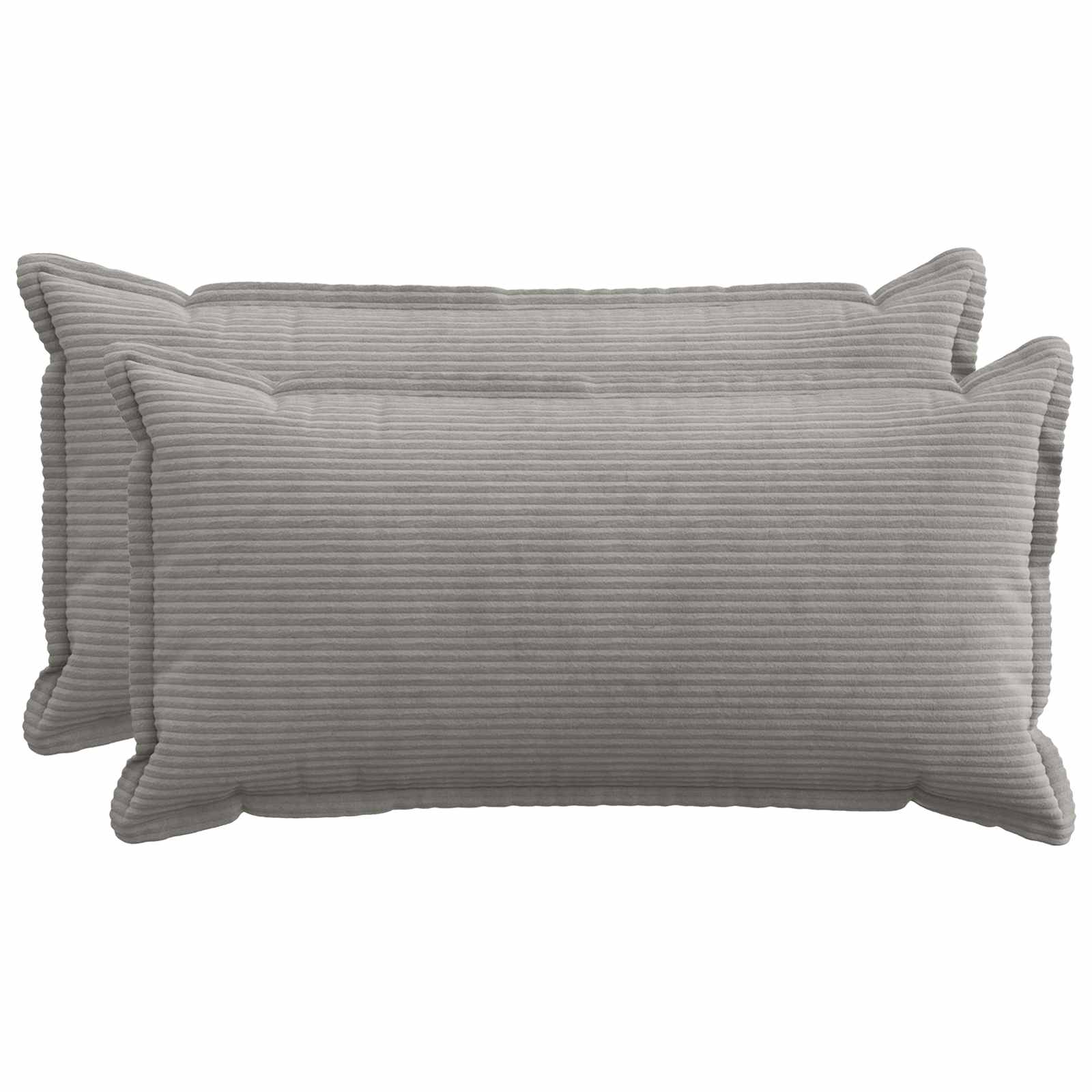 Kussensloop 2 st HOUTEN Lichtgrijs 40 x 80 cm corduroy image 1