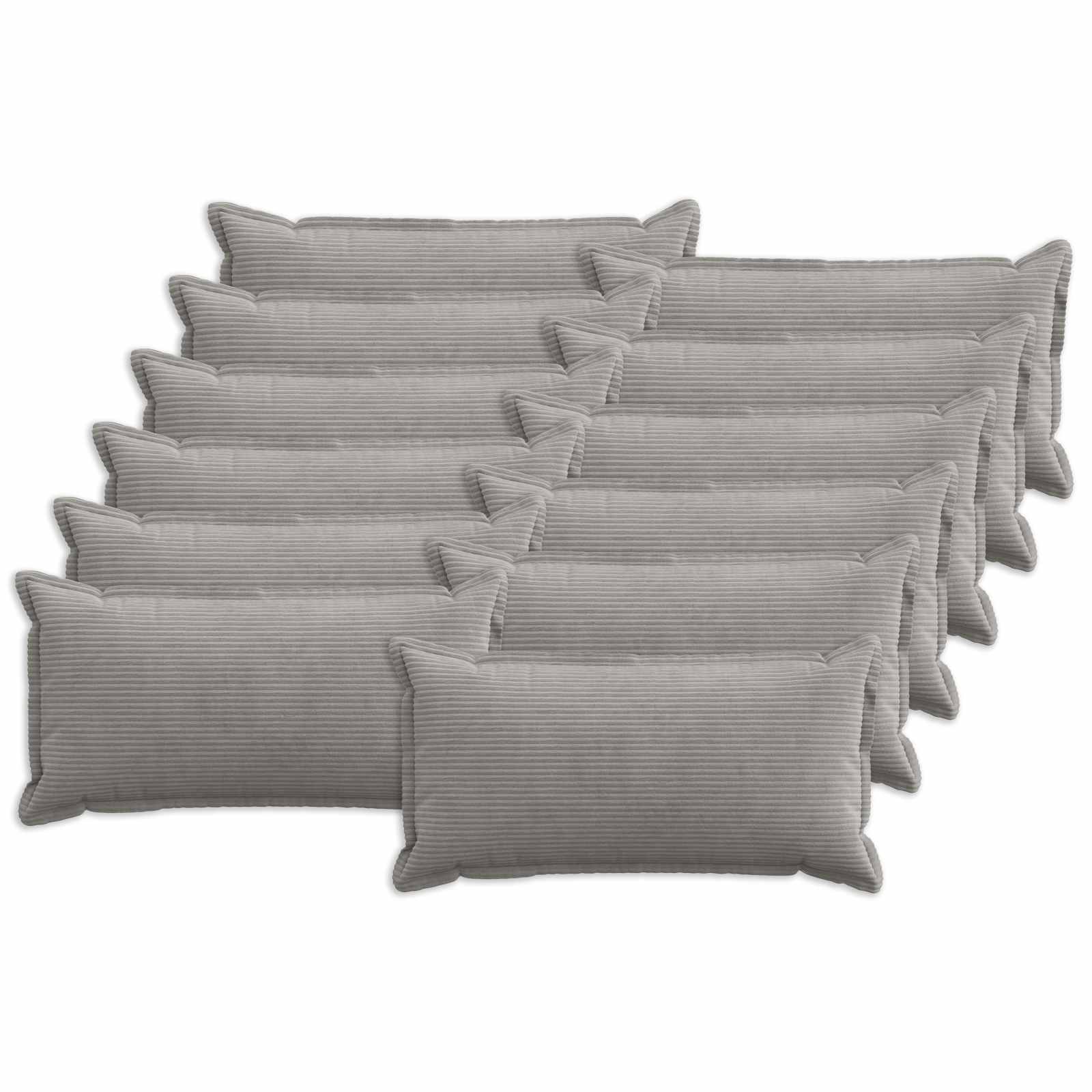 Kussensloop 12 st HOUTEN Lichtgrijs 40 x 80 cm corduroy image 1