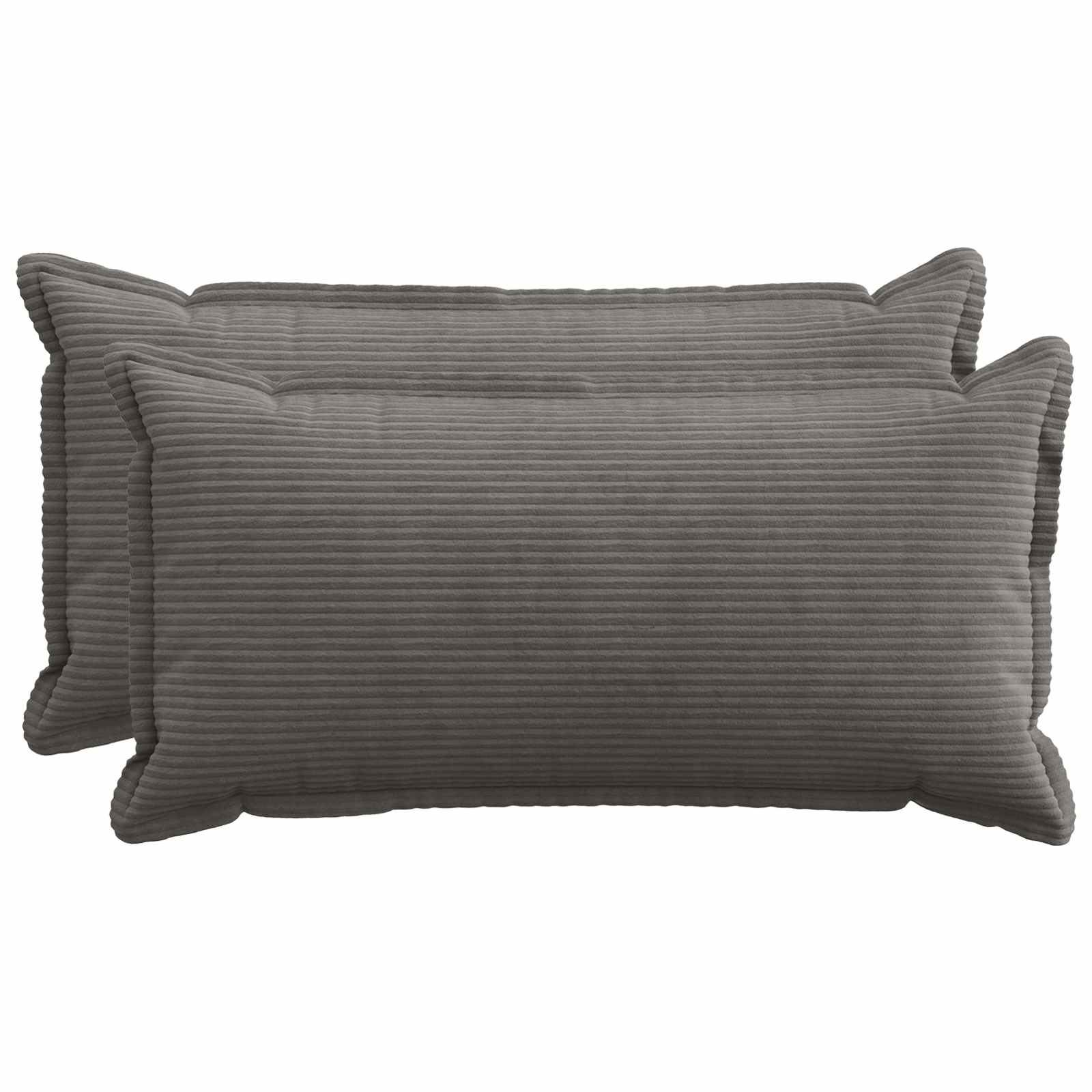 Kussensloop 2 st HOUTEN Donkergrijs 40 x 80 cm corduroy image 1