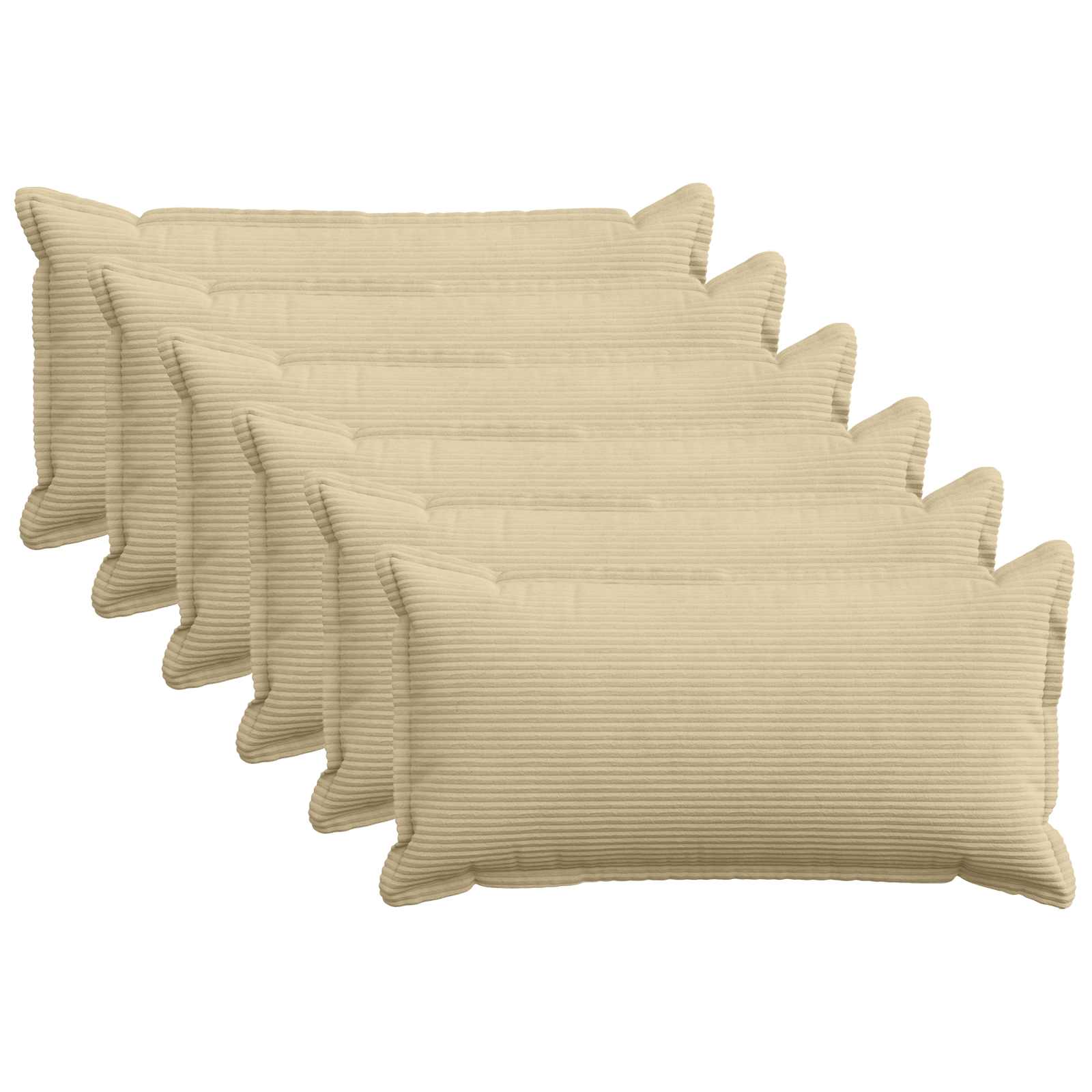 Kussensloop 6 st HOUTEN Lichtgroen Grijs 40 x 80 cm corduroy image 1