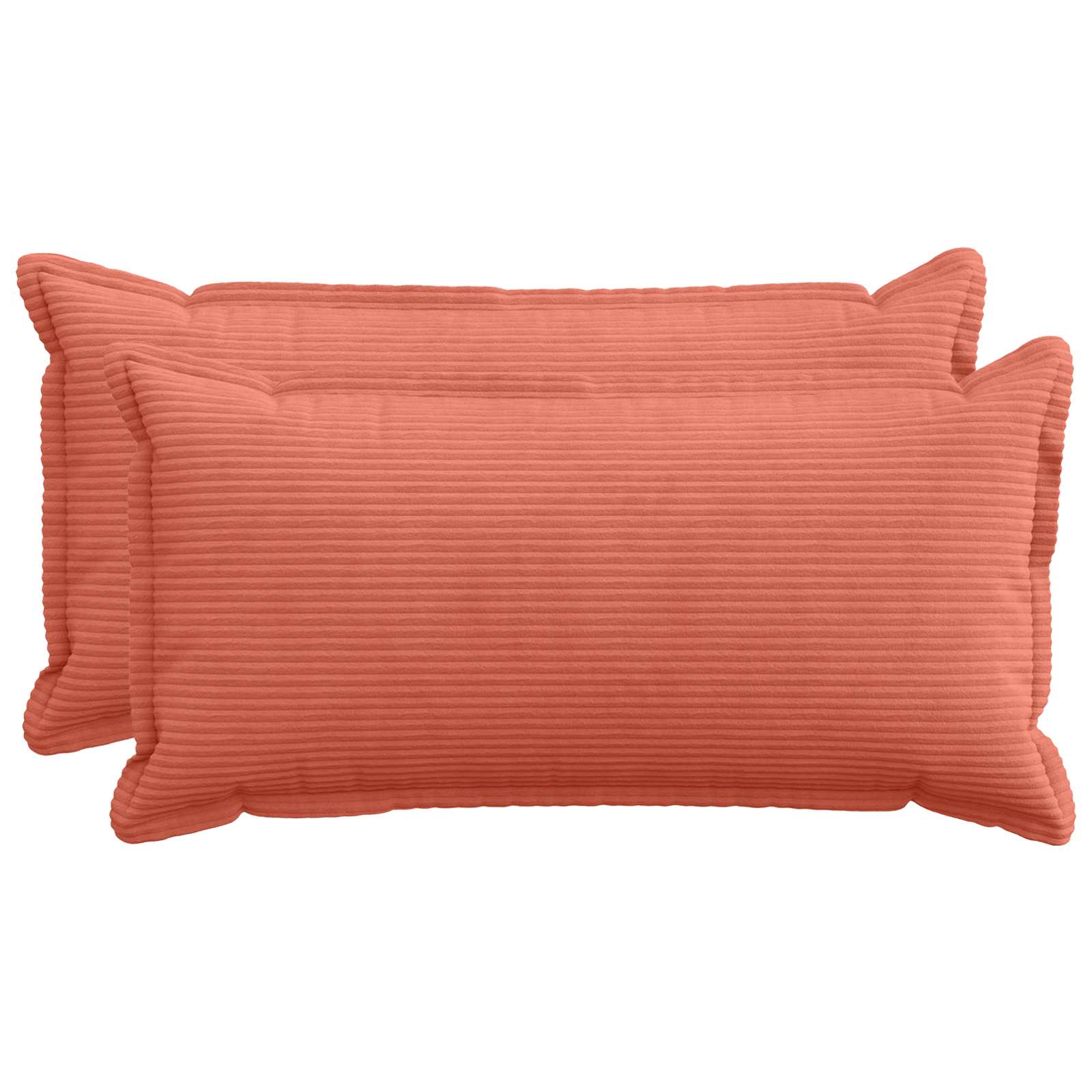 Kussensloop 2 st HOUTEN Rood-oranje 40 x 80 cm corduroy image 1