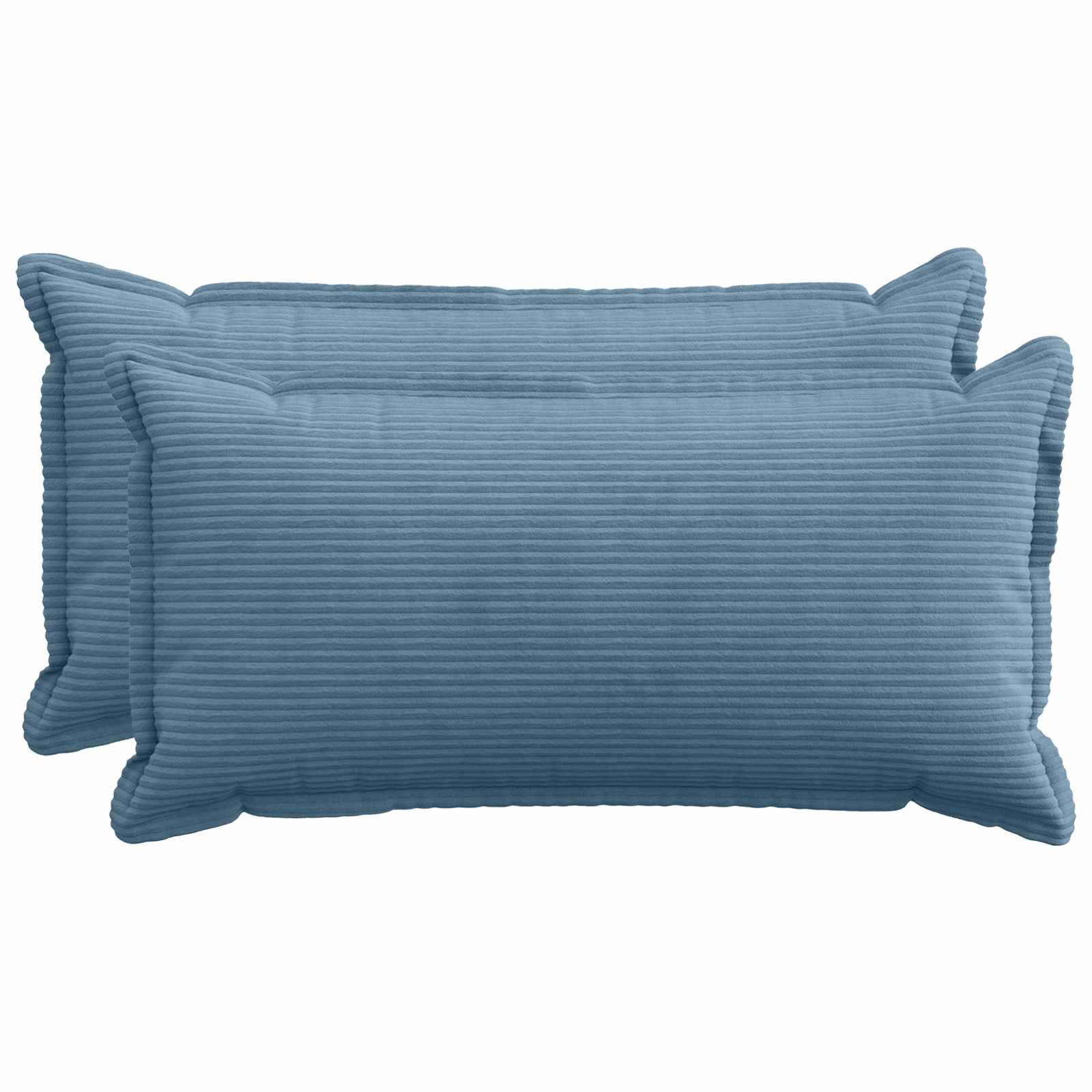 Kussensloop 2 st HOUTEN Blauw 40 x 80 cm corduroy image 1