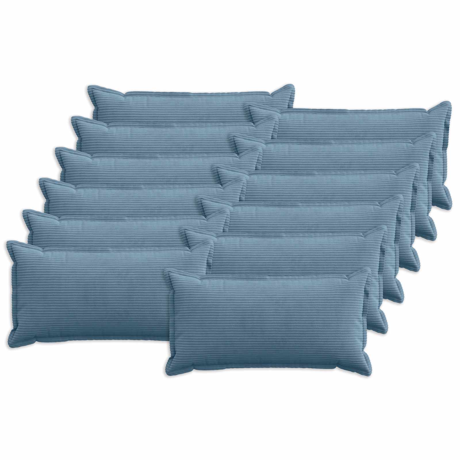 Kussensloop 12 st HOUTEN Blauw 40 x 80 cm corduroy image 1