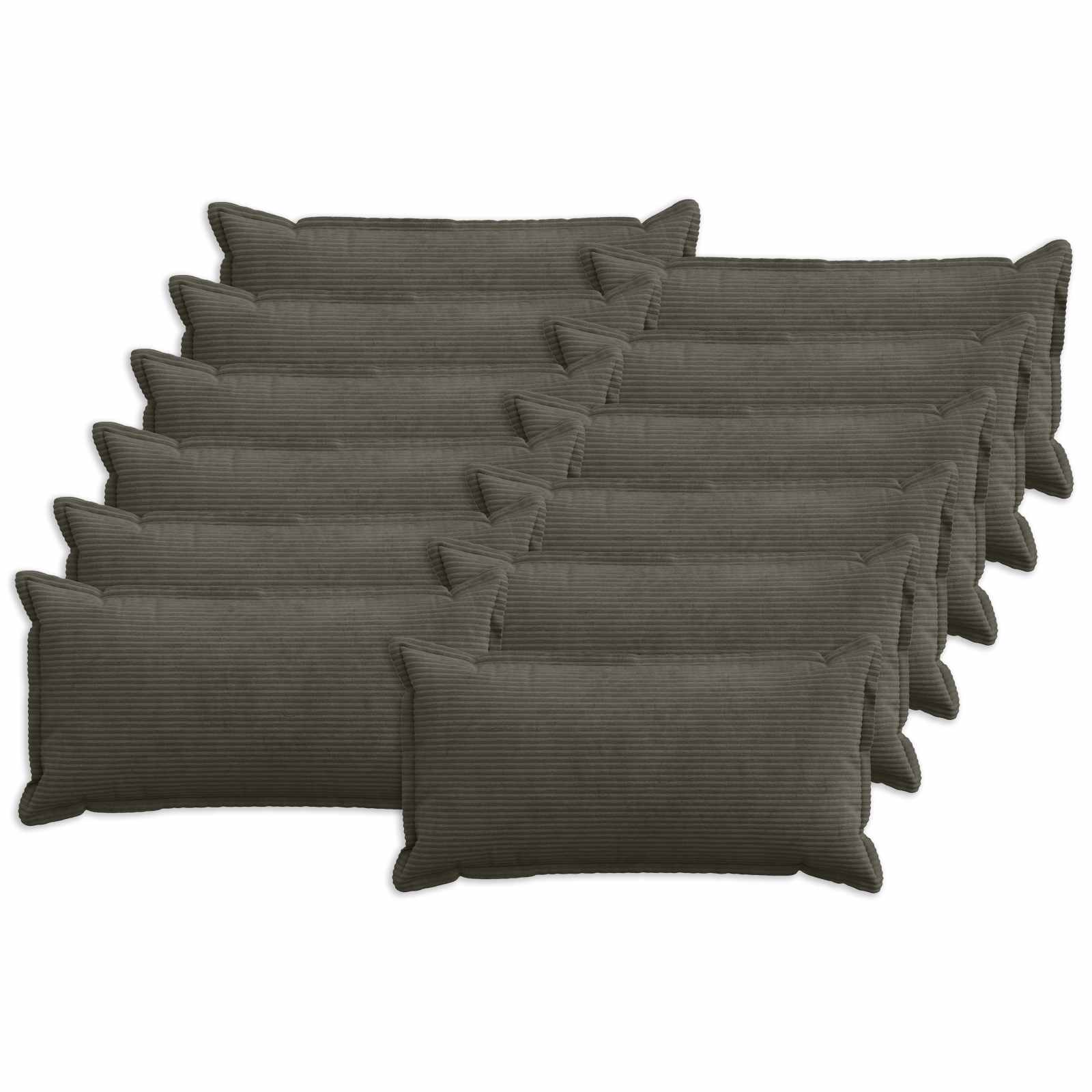 Kussensloop 12 st HOUTEN Antraciet 40 x 80 cm corduroy image 1
