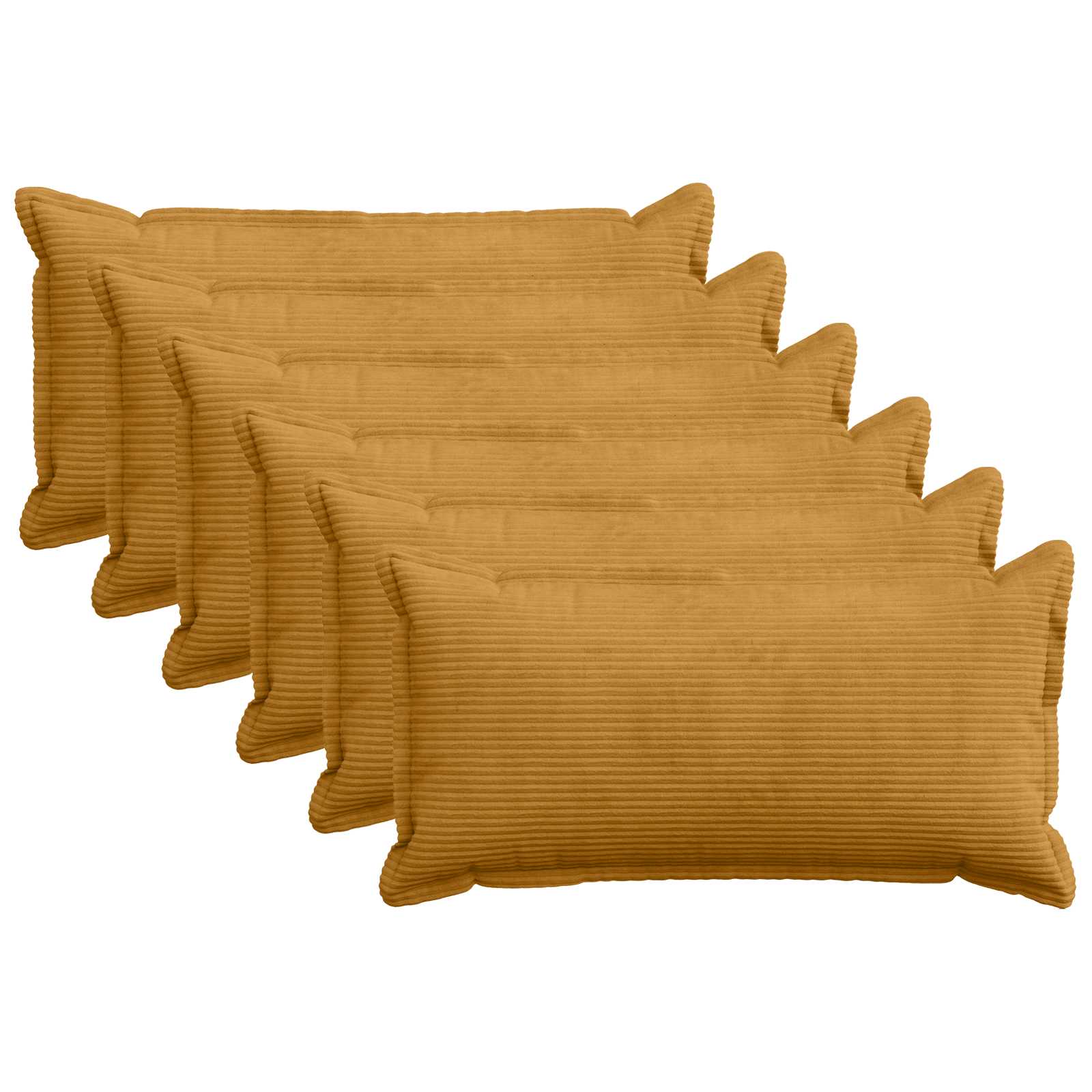 Kussensloop 6 st HOUTEN Geel 40 x 80 cm corduroy image 1