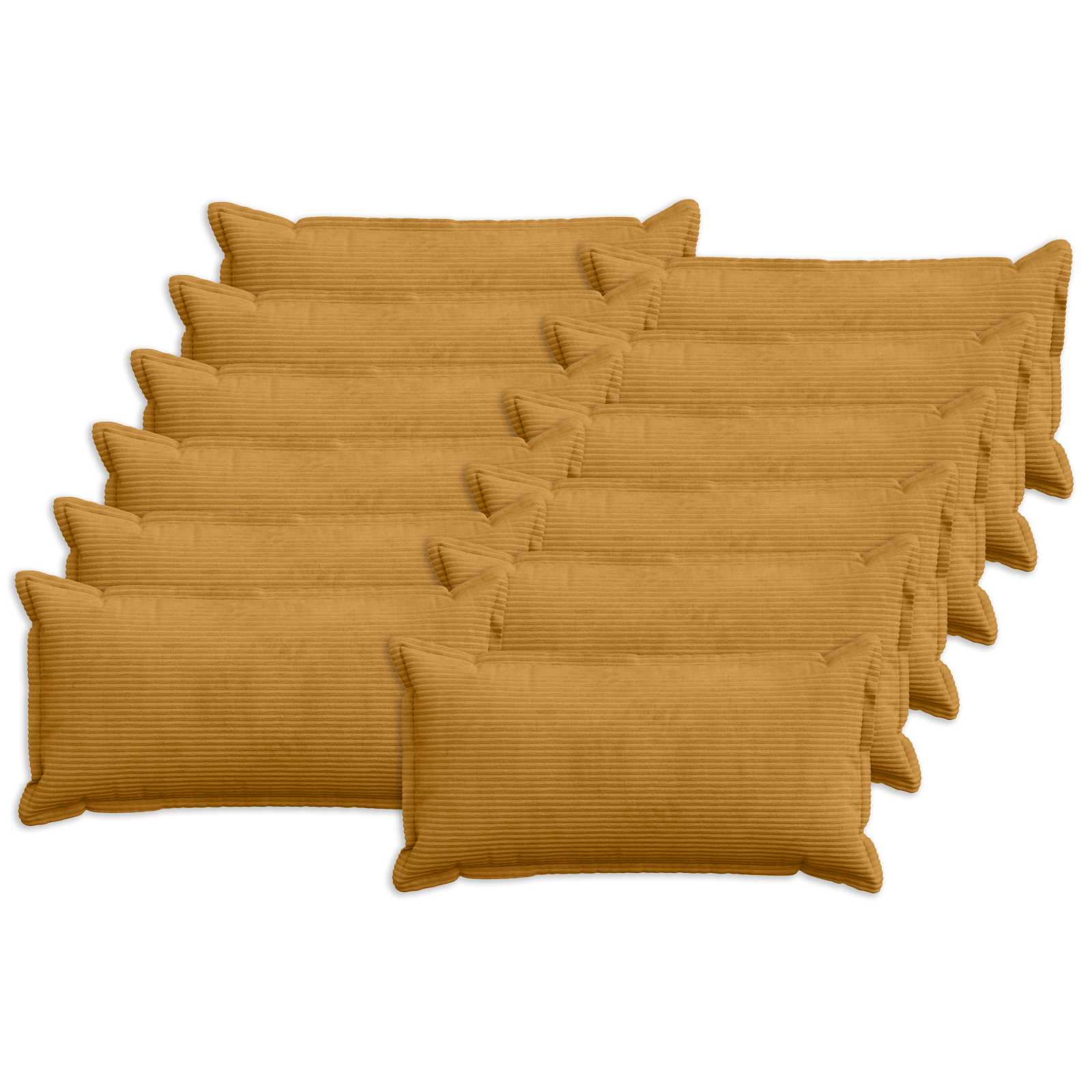 vidaXL Povlak na polštář 12 ks HOUTEN Žlutá 40 x 80 cm manšestr