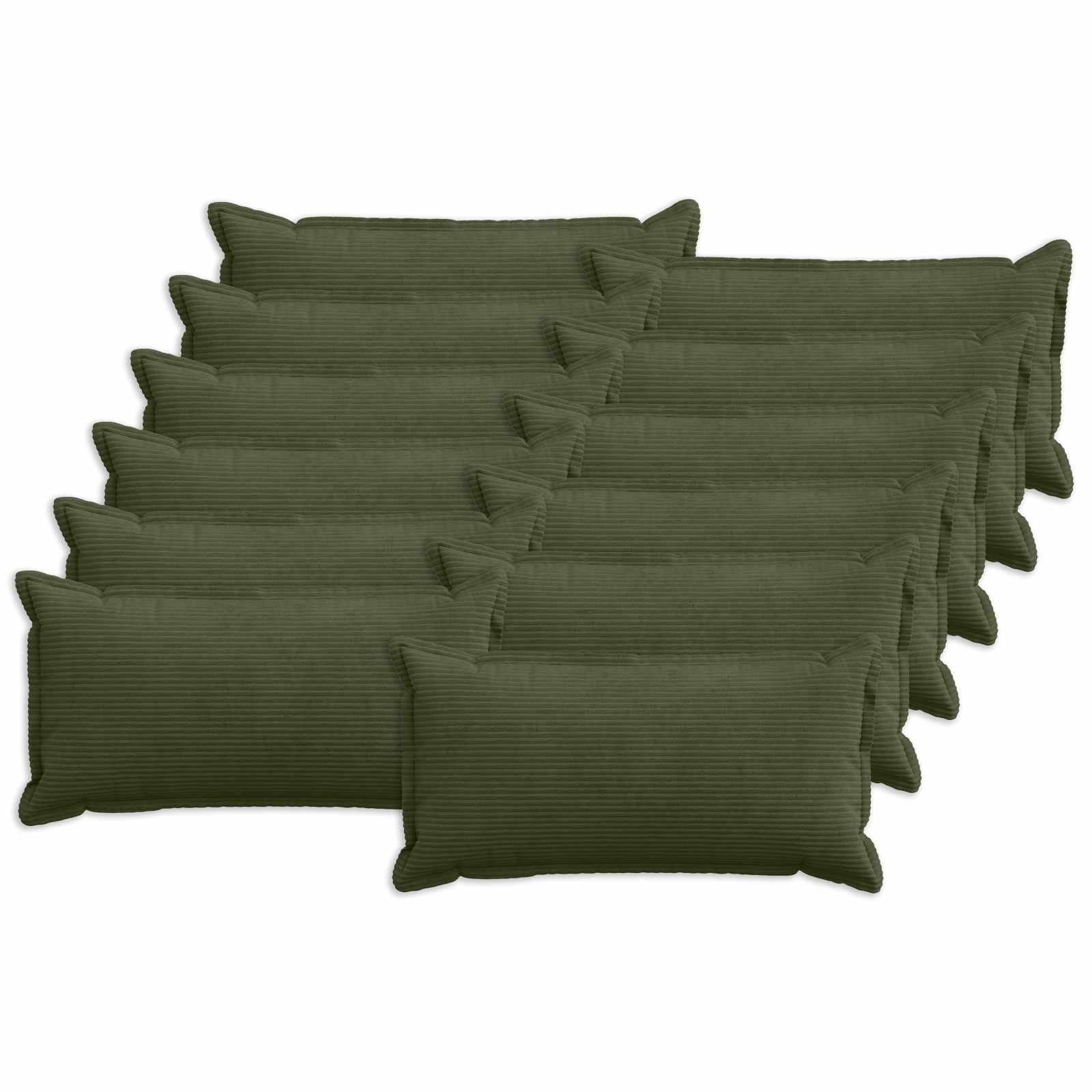 Kussensloop 12 st HOUTEN Groen 40 x 80 cm corduroy image 1