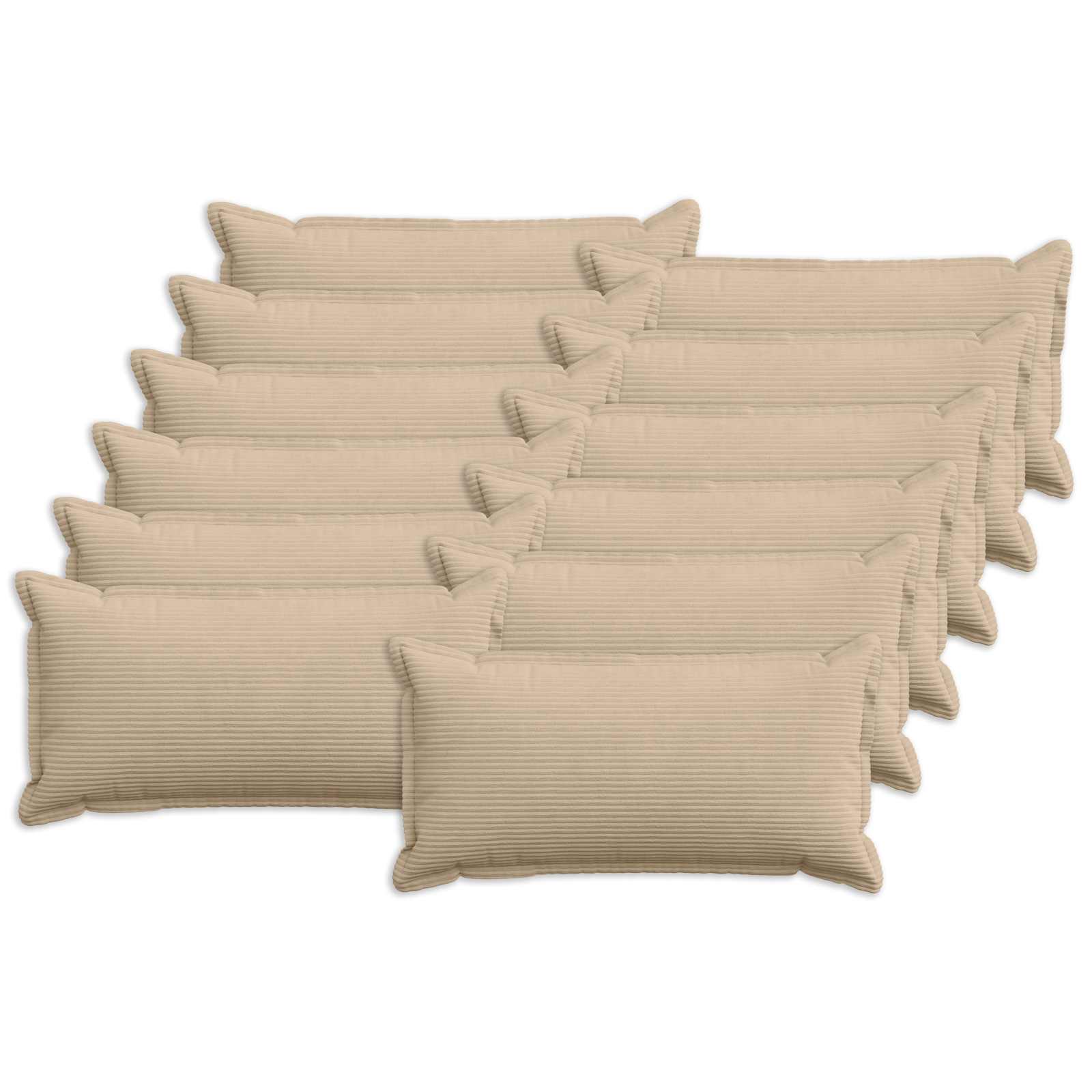 Kussensloop 12 st HOUTEN Taupe 40 x 80 cm corduroy image 1