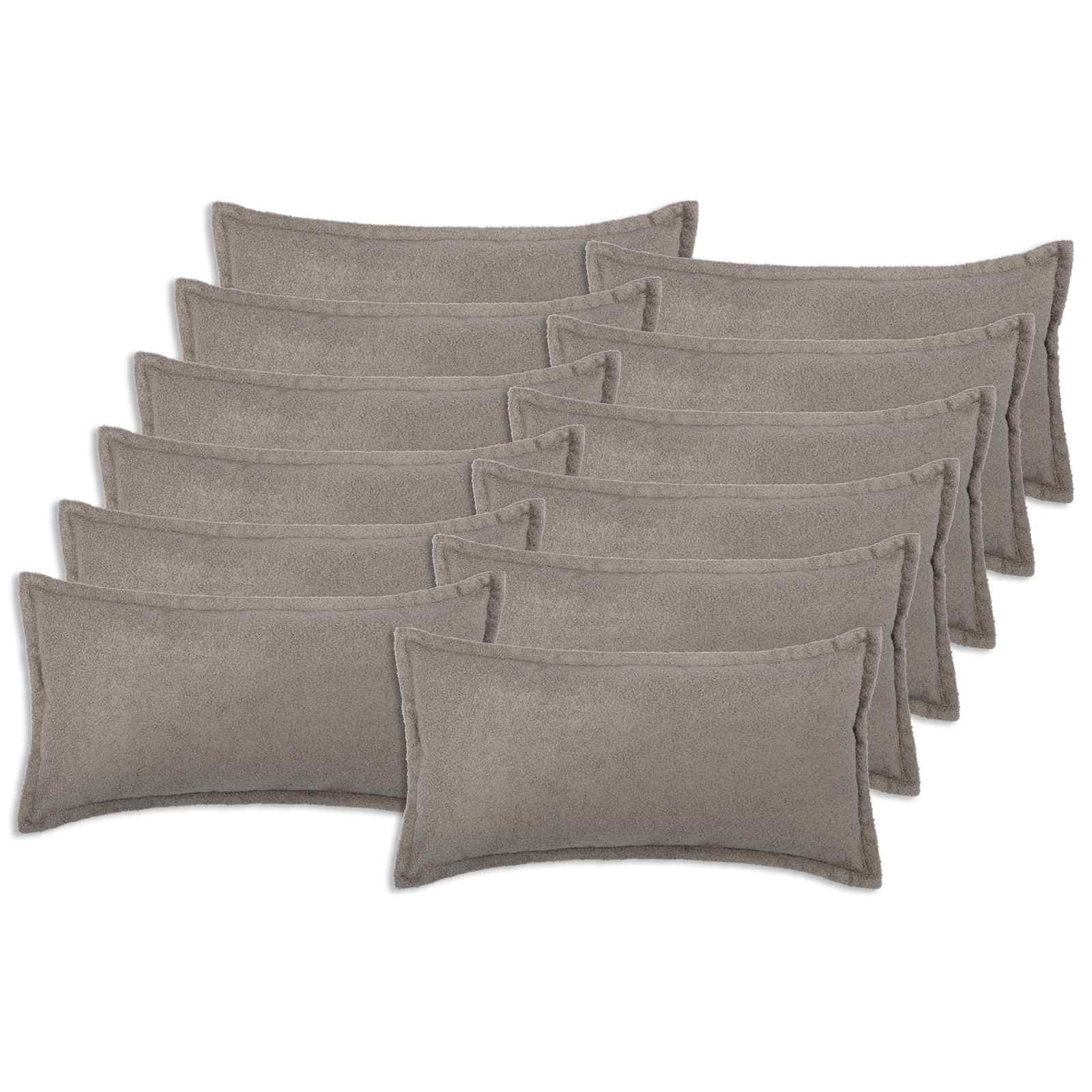 Kussensloop 12 pcs HOUTEN Lichtgrijs 40 x 80 cm Bouclé image 1