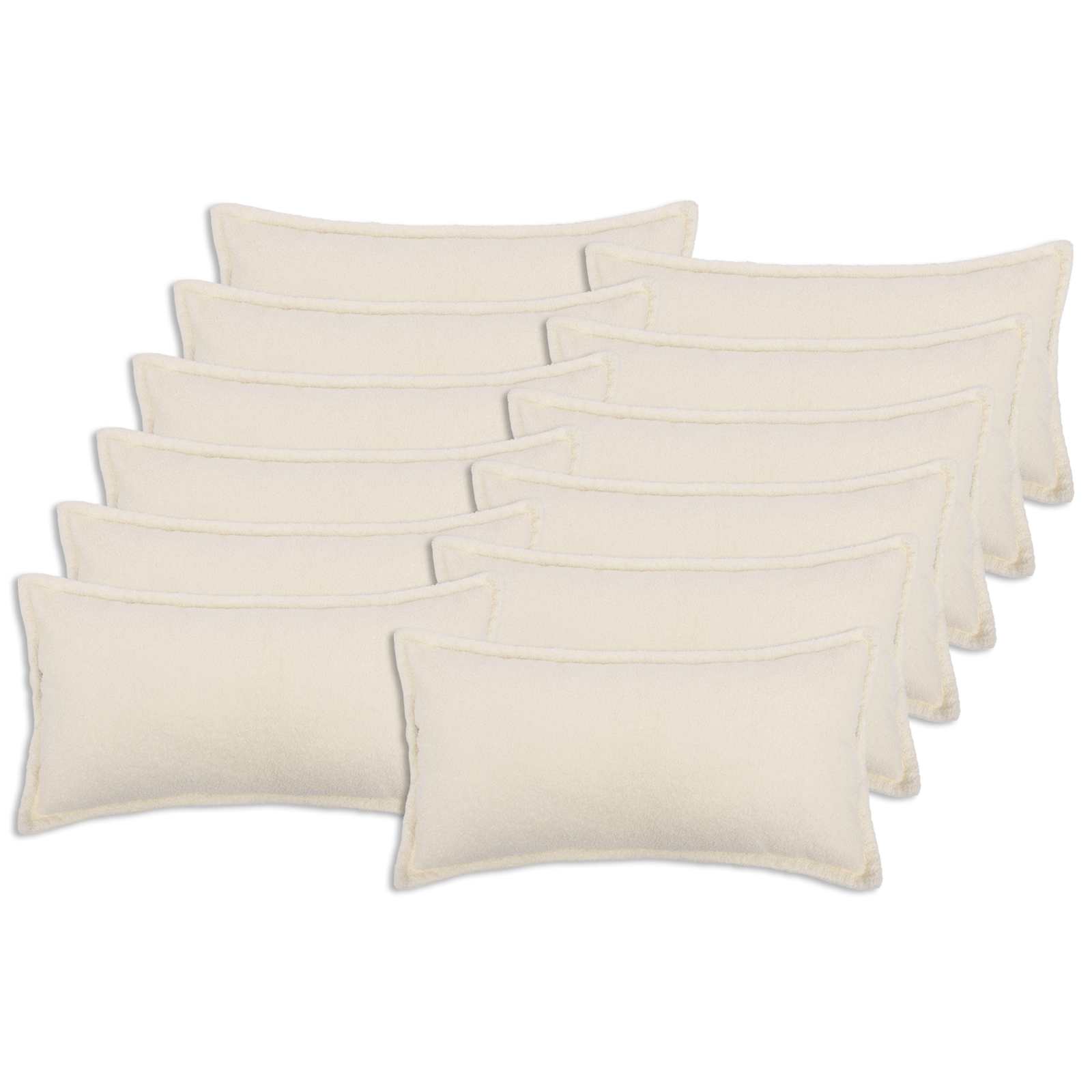 Kussensloop 12 pcs HOUTEN Crèmekleurig 40 x 80 cm Bouclé image 1