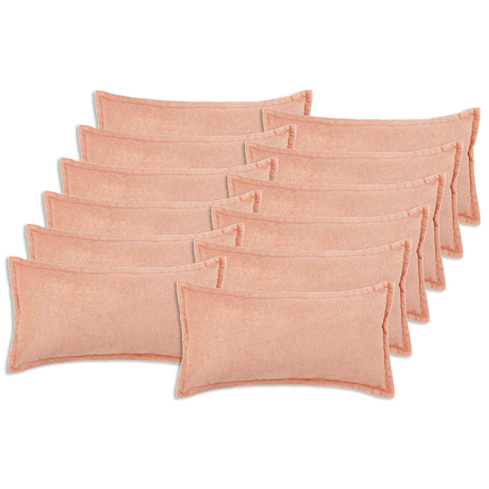 Kussensloop 12 pcs HOUTEN Roze 40 x 80 cm Bouclé image 1