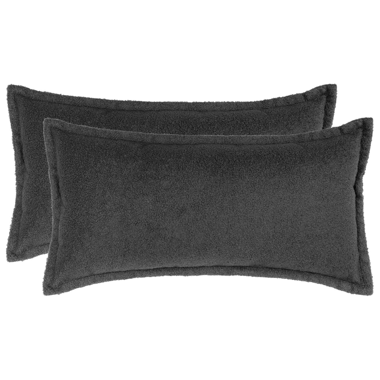 Kussensloop 2 pcs HOUTEN Donkergrijs 40 x 80 cm Bouclé image 1