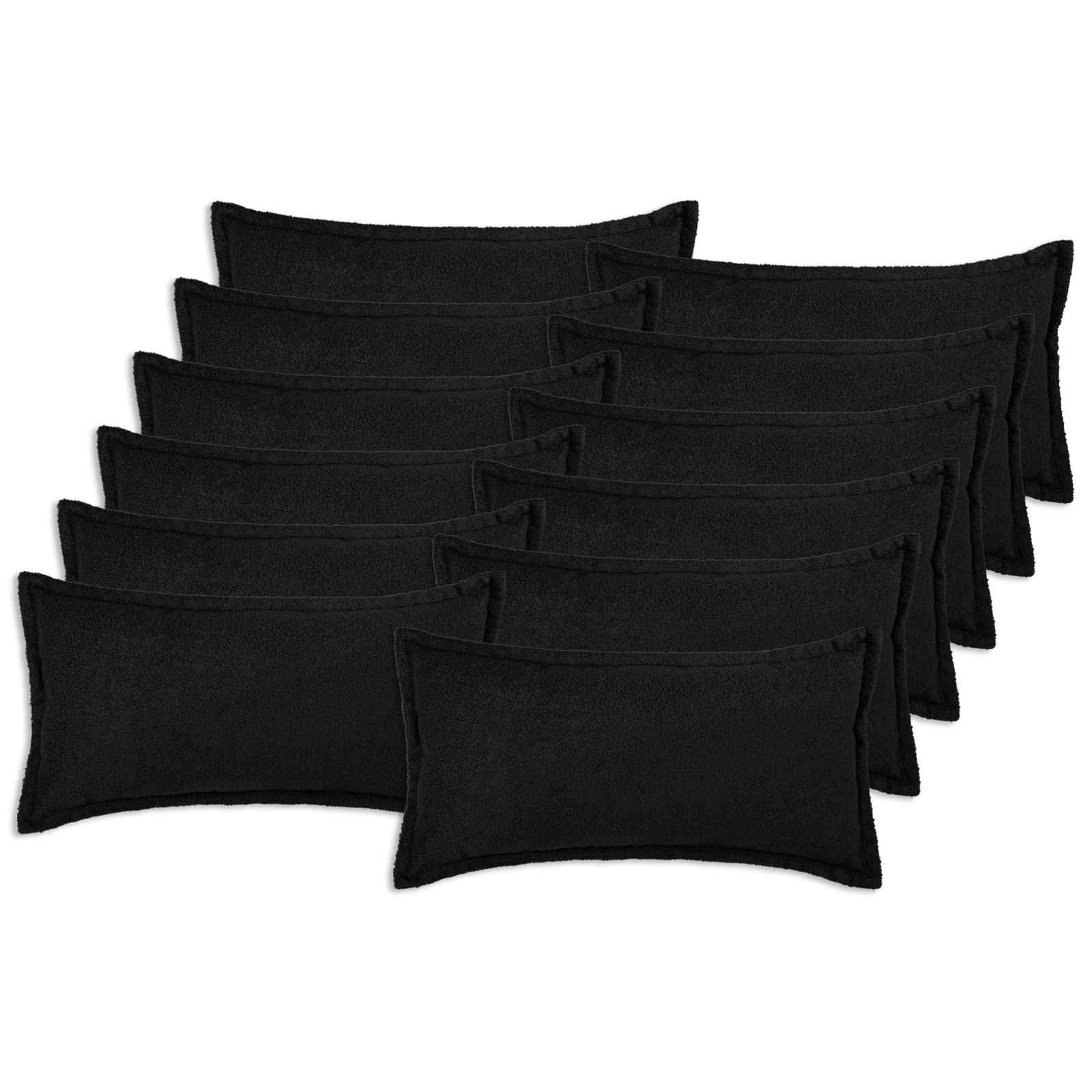 Kussensloop 12 pcs HOUTEN Zwart 40 x 80 cm Bouclé image 1