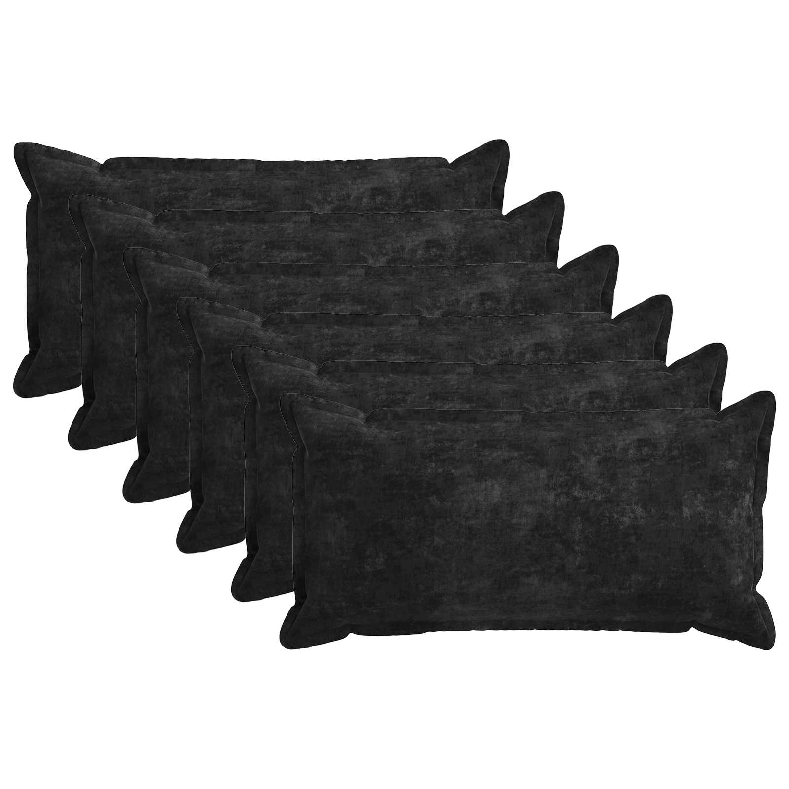 Kussensloop 6 st HOUTEN Antraciet 40 x 80 cm Chenille Stof image 2