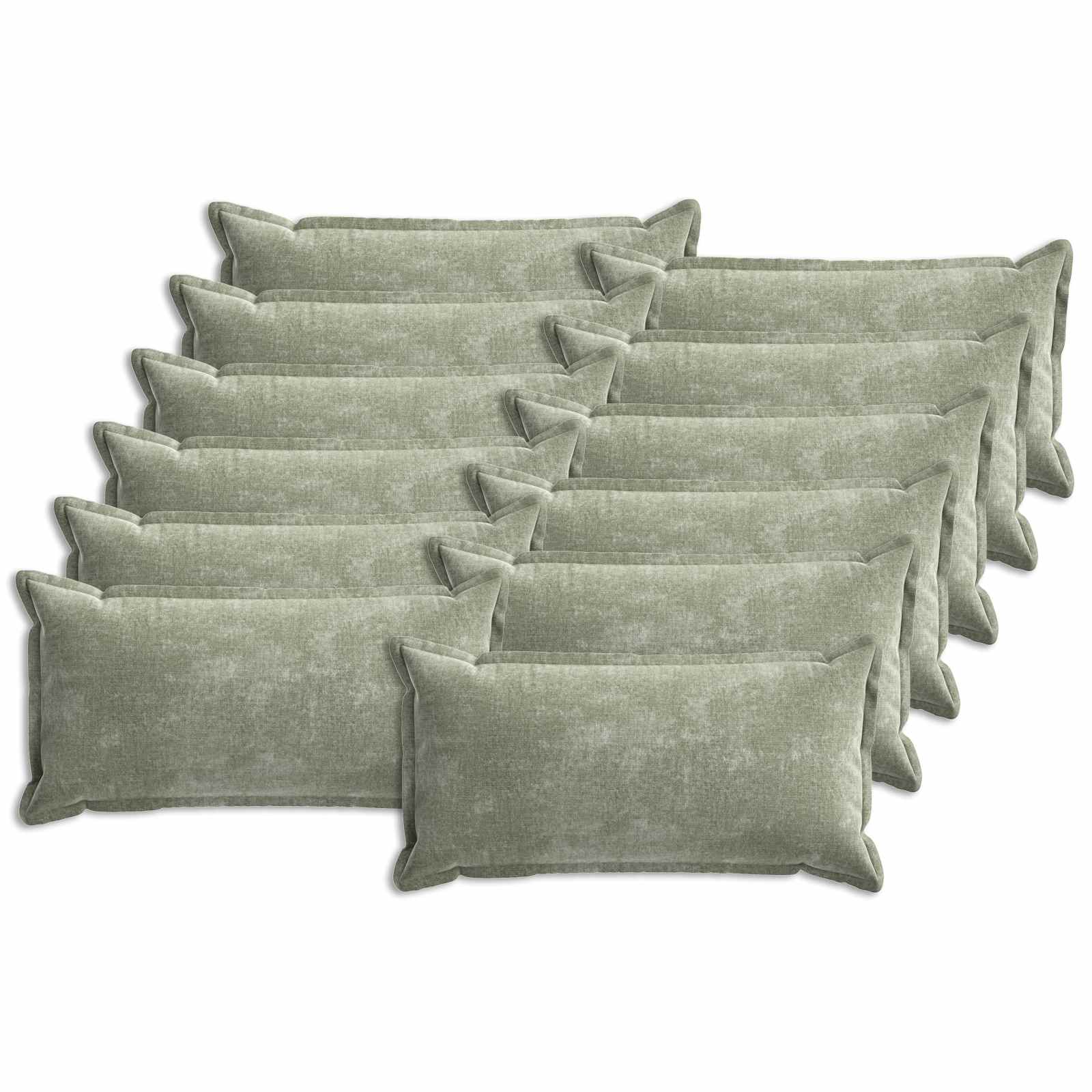 vidaXL Husă pentru pernă 12 pcs HOUTEN Verde 40 x 80 cm