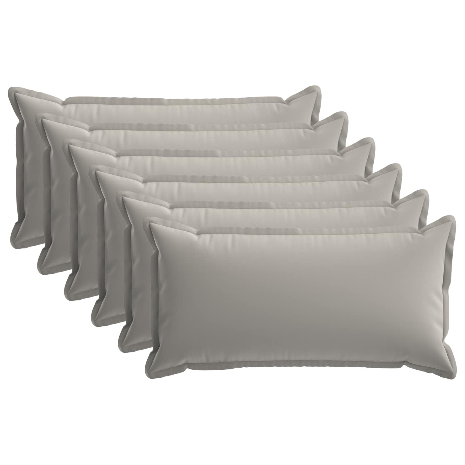 Kussensloop 6 st HOUTEN Grijs 40 x 80 cm Polyester image 1