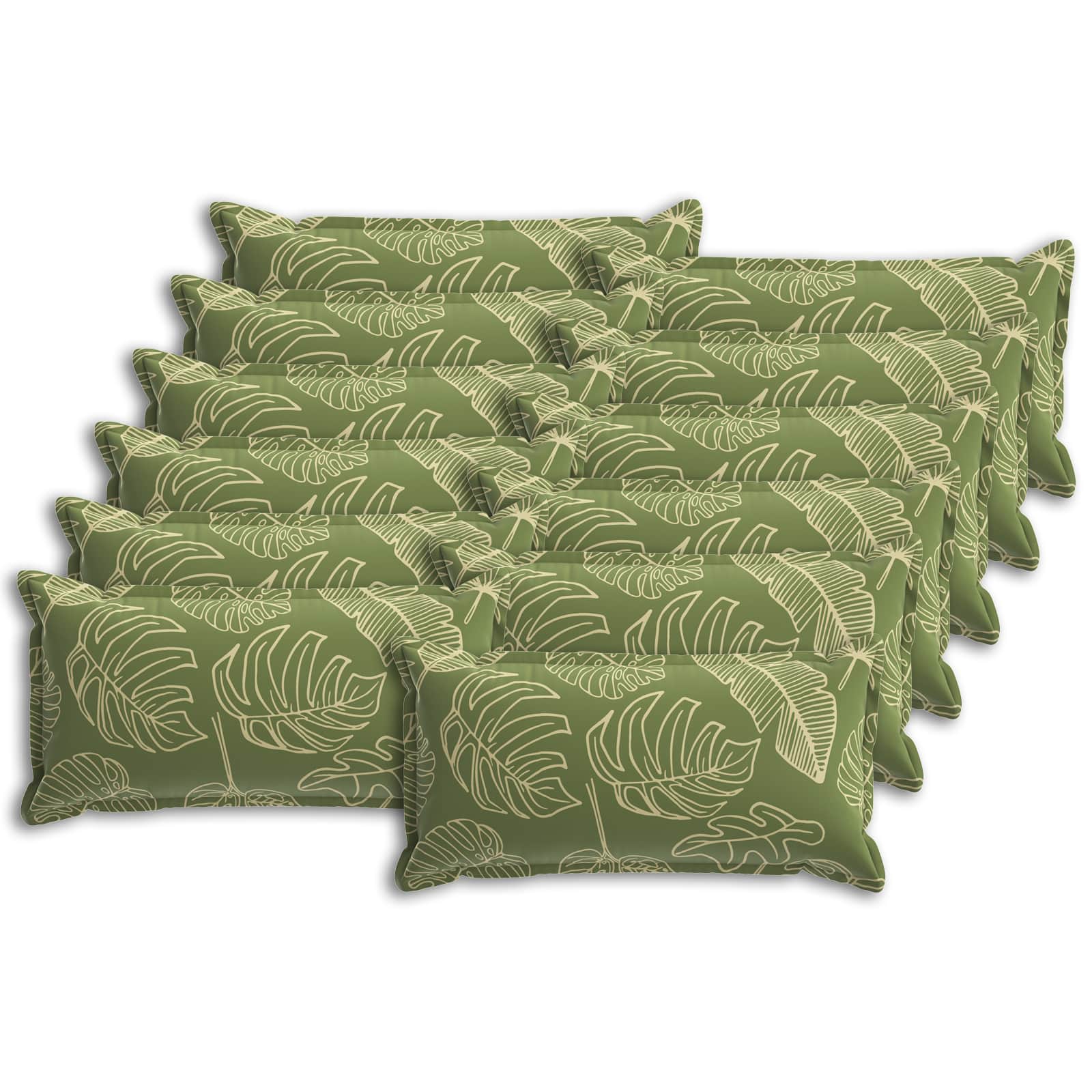 Kussensloop 12 st HOUTEN Bladontwerp 40 x 80 cm Polyester image 1