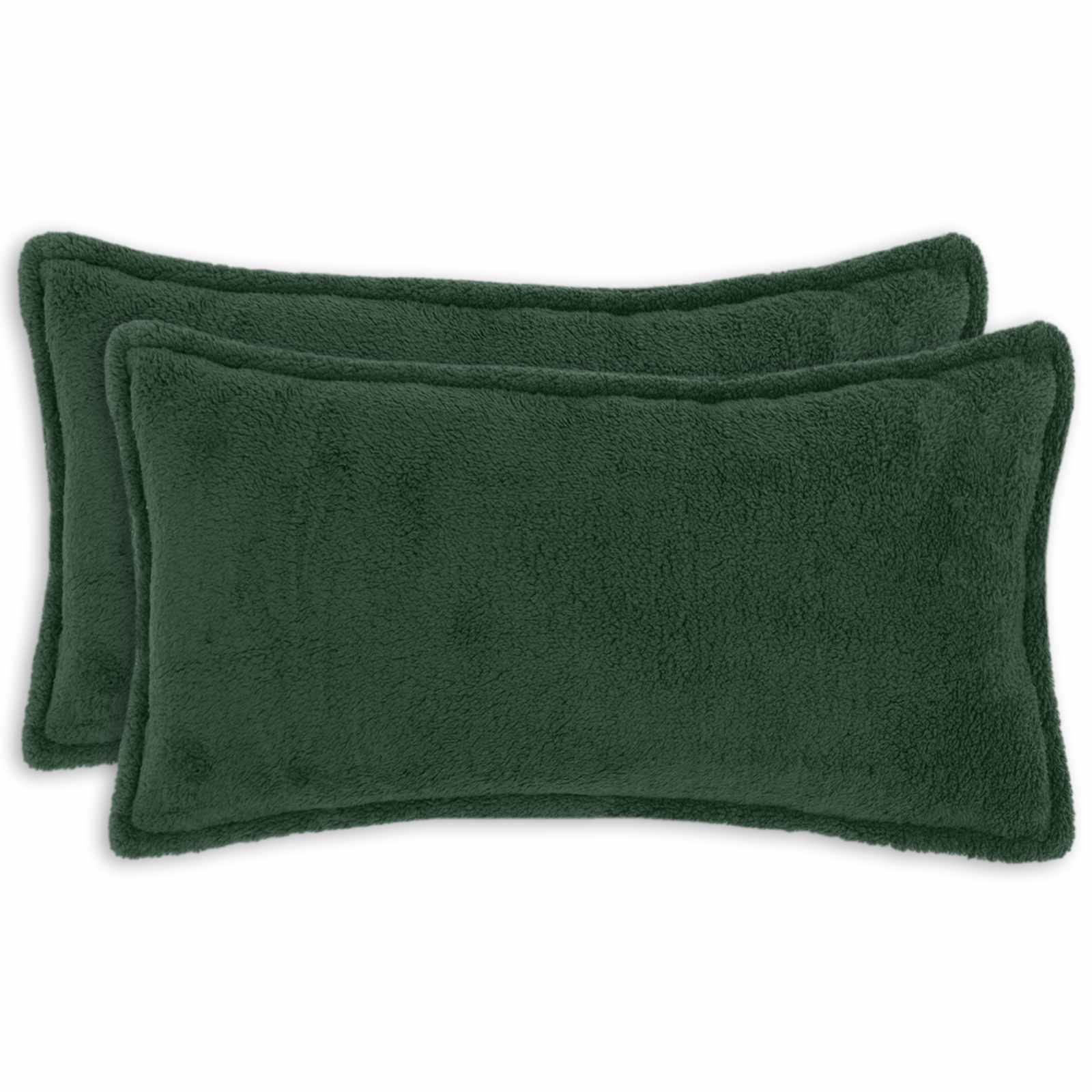 vidaXL Pudebetræk 2 stk. HOUTEN Mørkegrøn 40 x 80 cm Bouclé
