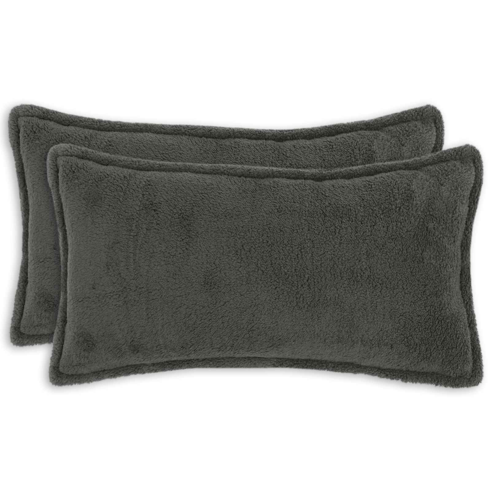vidaXL Pudebetræk 2 stk. HOUTEN Mørkegrå 40 x 80 cm Bouclé
