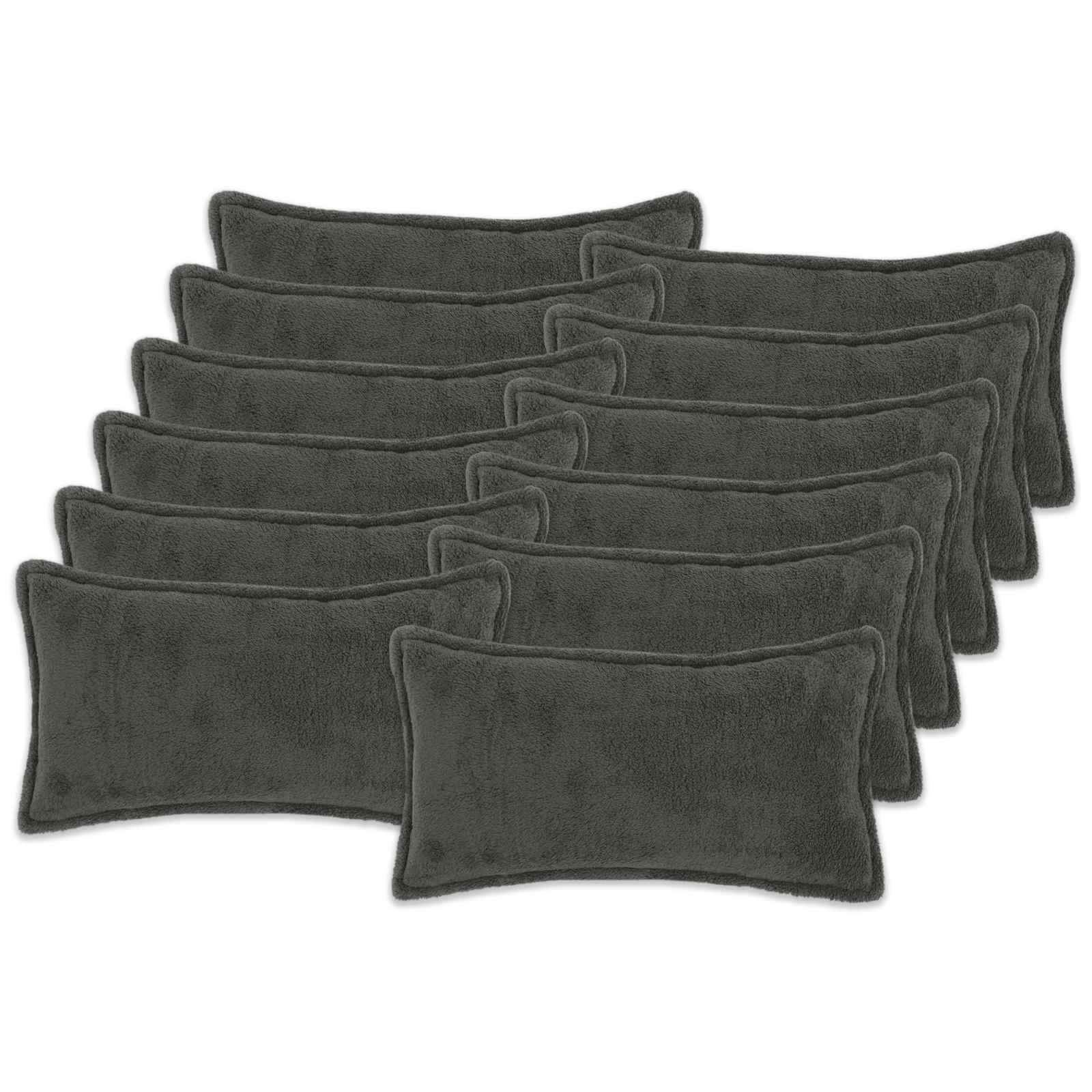 Prevleka za blazino 12 kos HOUTEN Temno siva 40 x 80 cm Bouclé