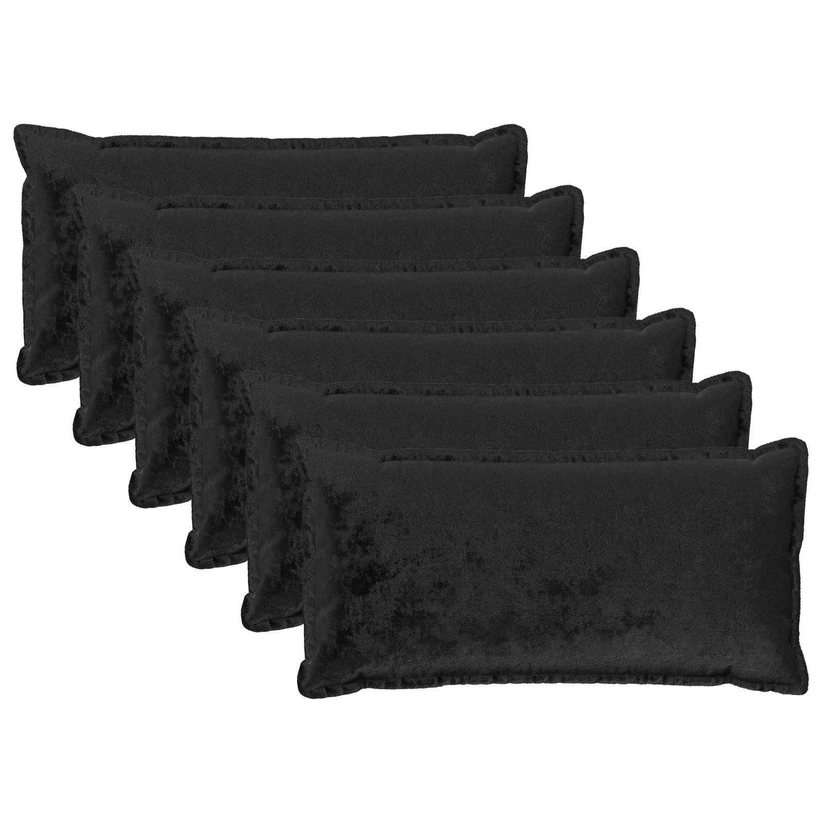 Kussensloop 6 pcs HOUTEN Zwart 40 x 80 cm Flanel image 1
