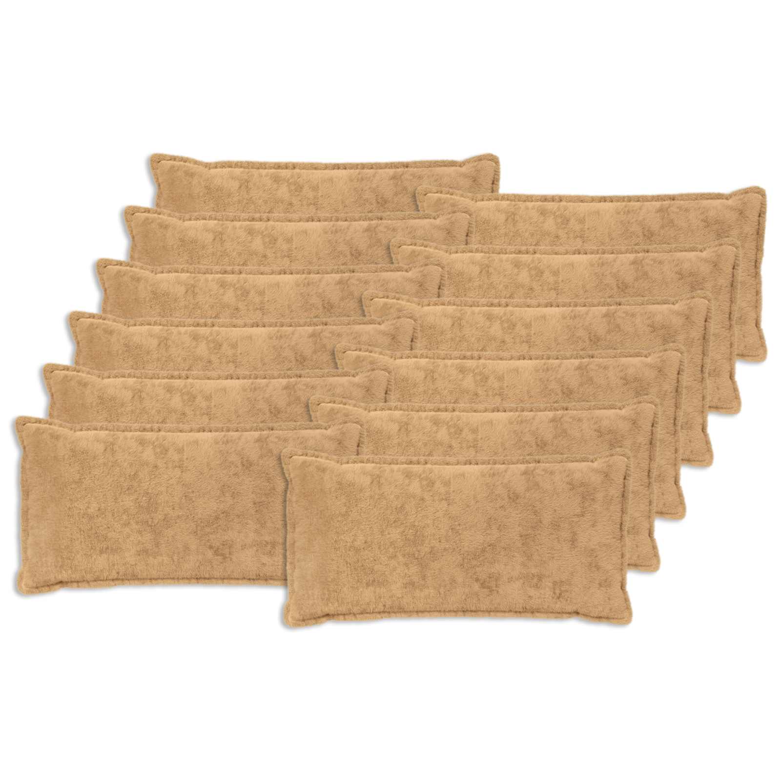 Kussensloop 12 st HOUTEN Taupe 40 x 80 cm Nep Konijnenbont image 1