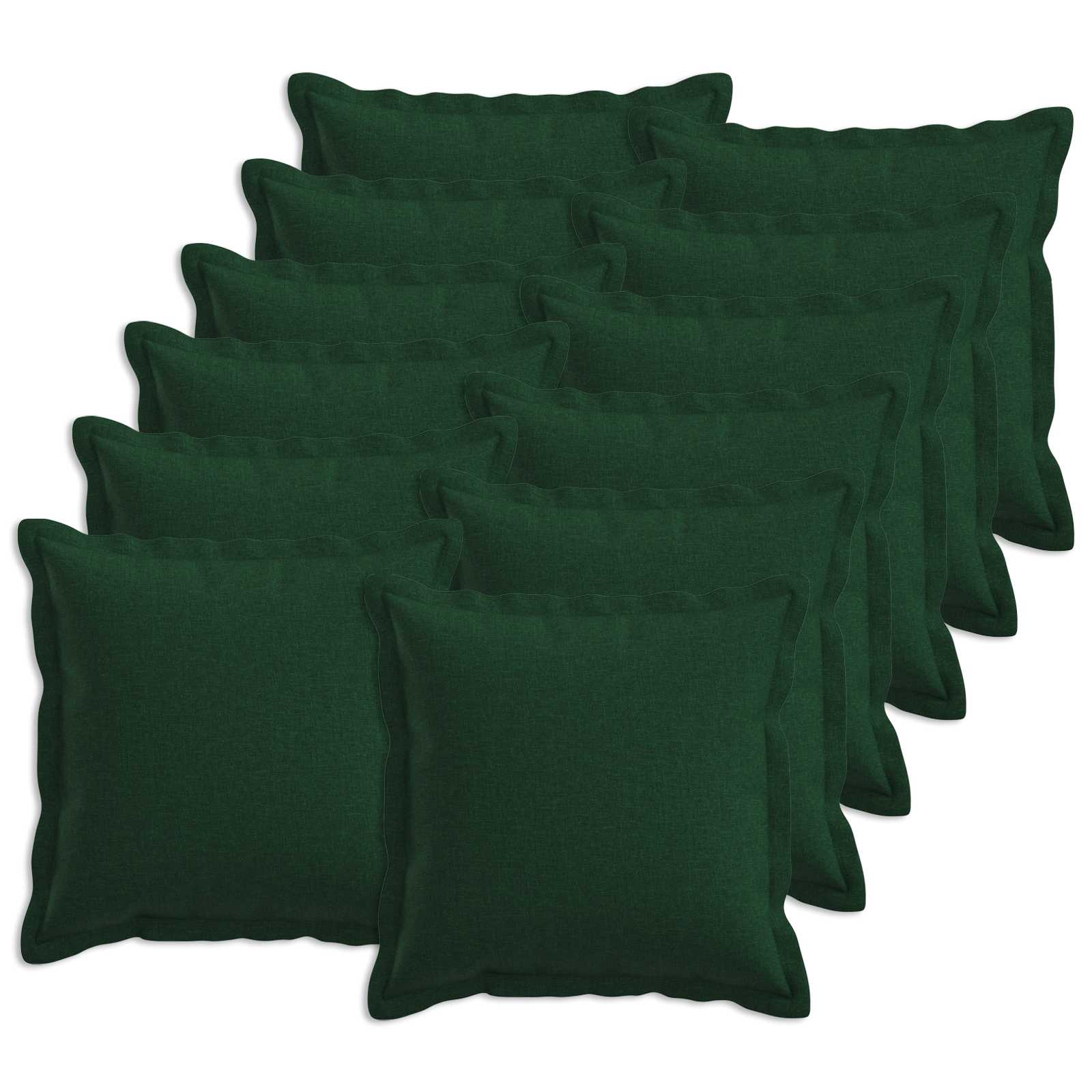 vidaXL Povlak na polštář 12 pcs HOUTEN Tmavě zelená 45 x 45 cm