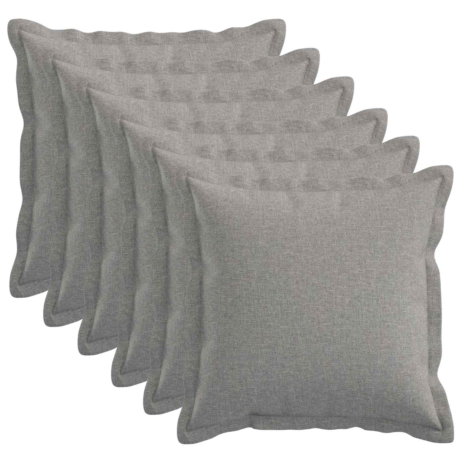 Kussensloop 6 pcs HOUTEN Wolkengrijs 45 x 45 cm Faux Linnen image 1