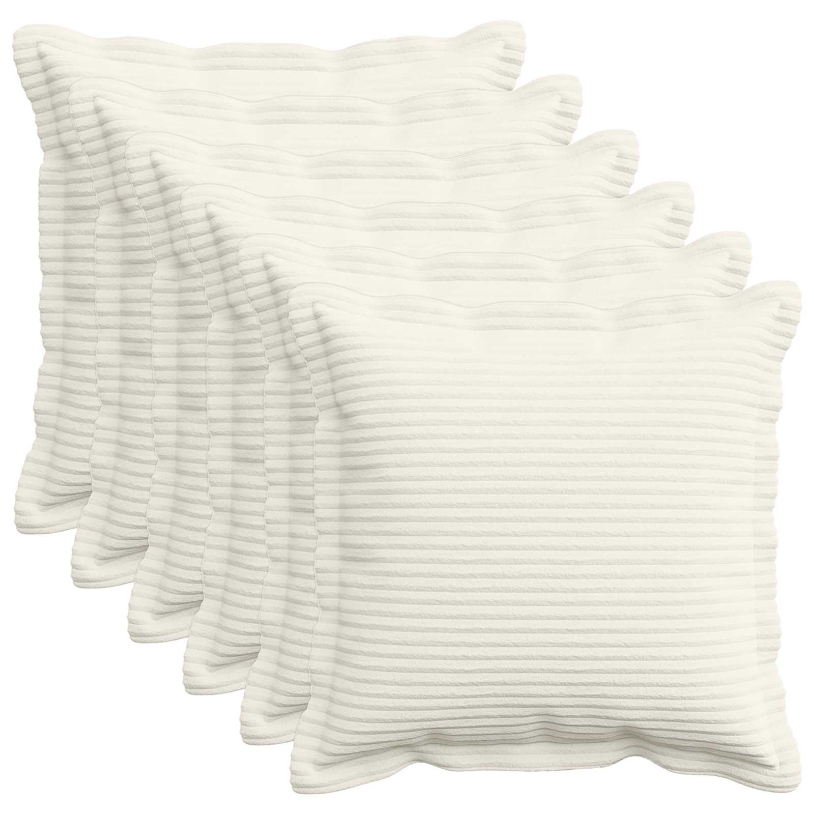 Kussensloop 6 st HOUTEN Crèmekleurig 45 x 45 cm corduroy image 1