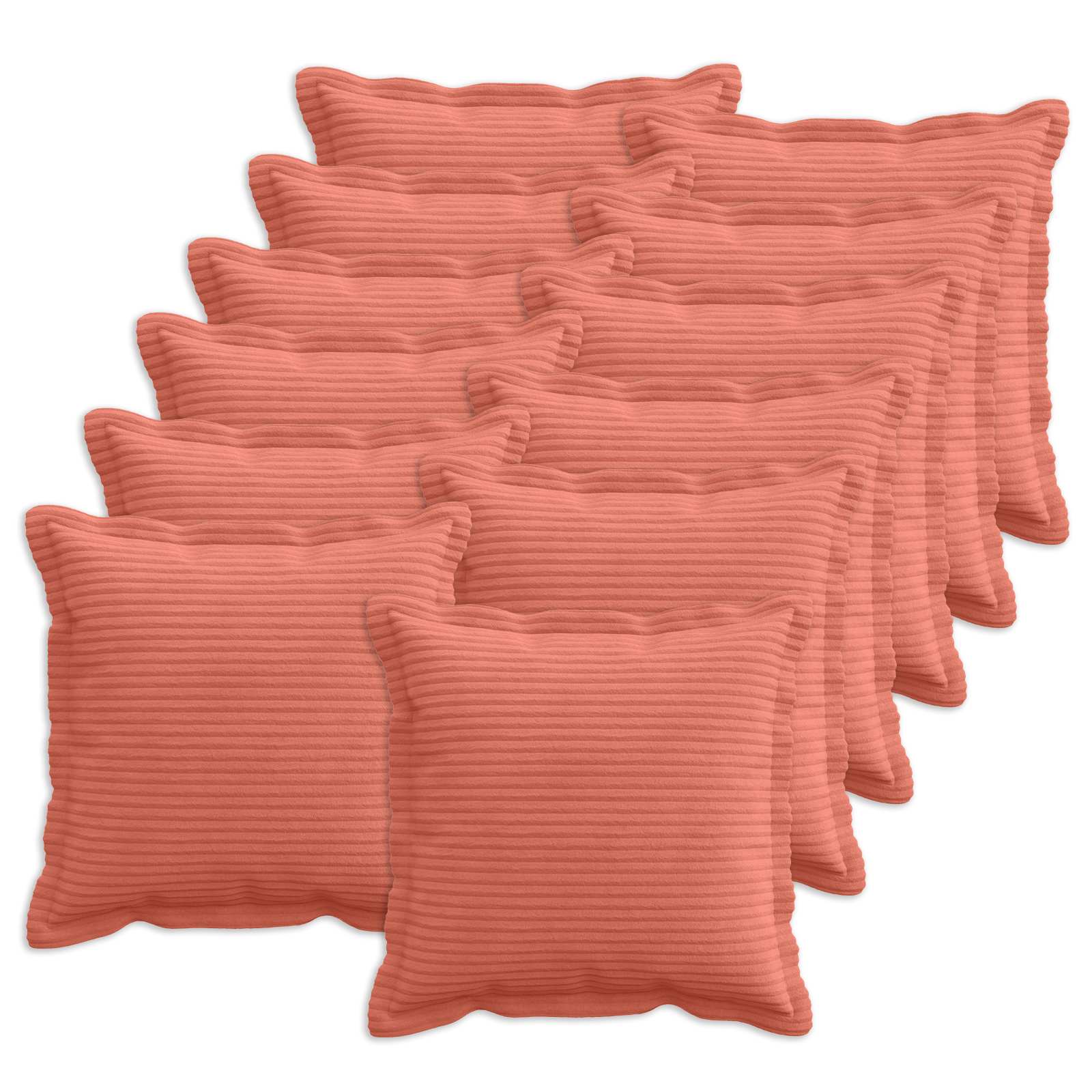 Kussensloop 12 st HOUTEN Rood-oranje 45 x 45 cm corduroy image 1