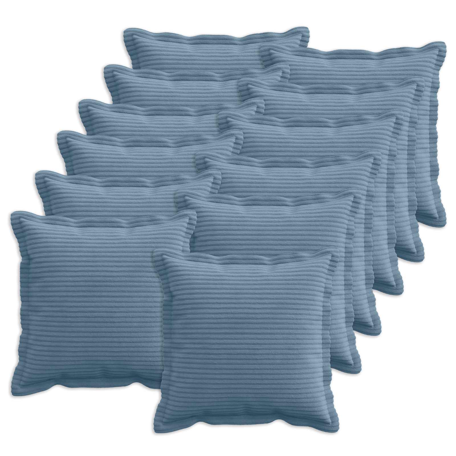 Kussensloop 12 st HOUTEN Blauw 45 x 45 cm corduroy image 1