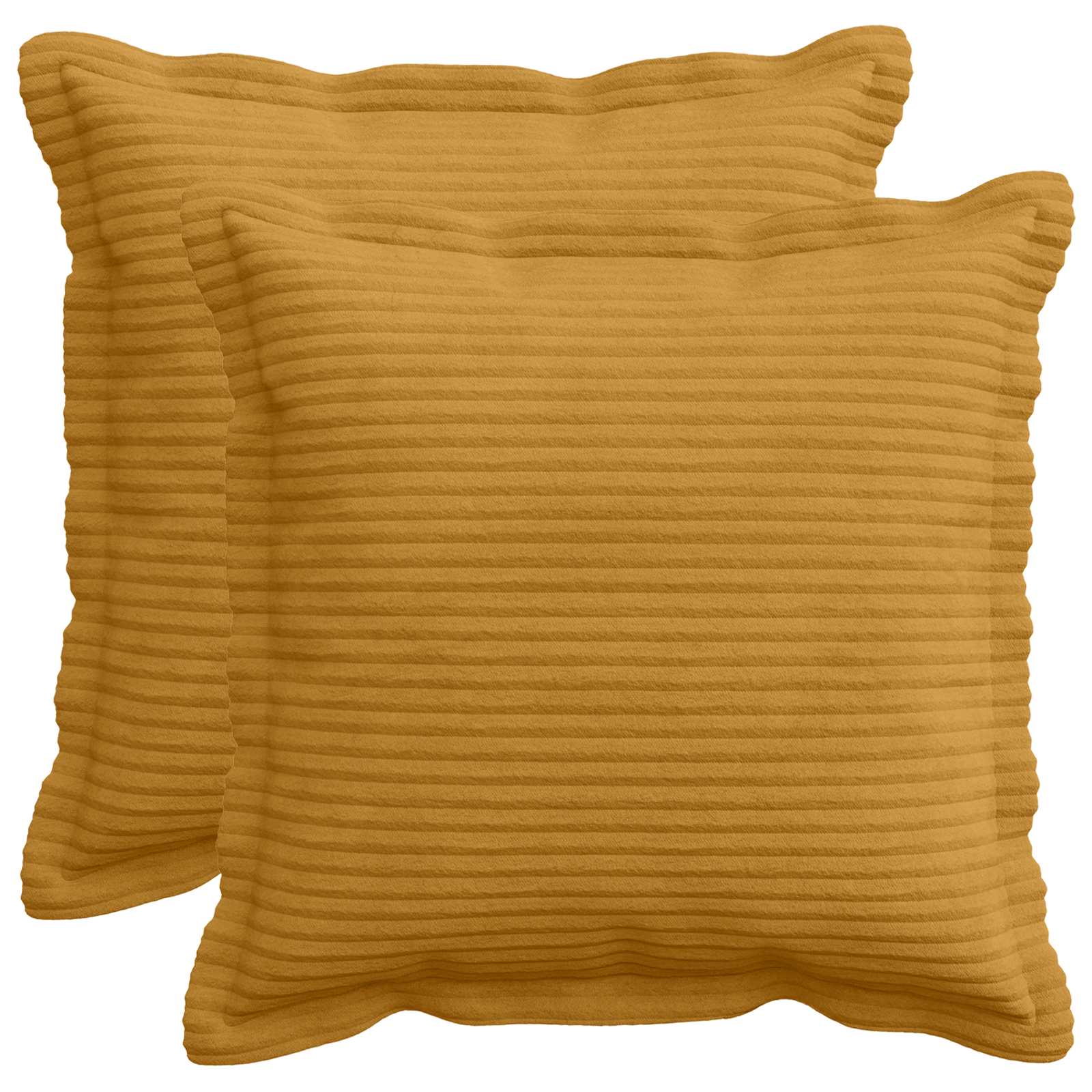 Kussensloop 2 st HOUTEN Geel 45 x 45 cm corduroy image 1